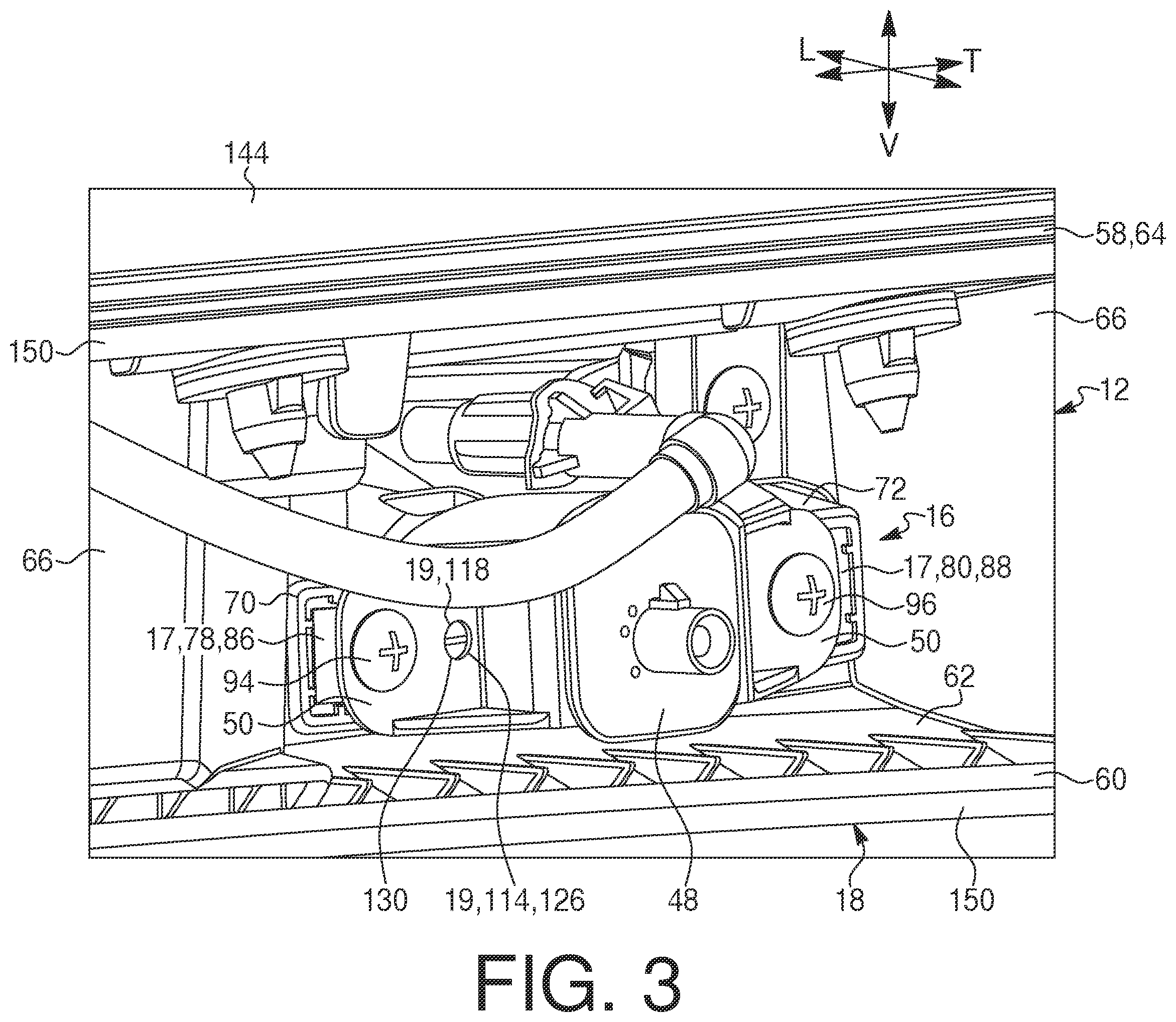 Patent US12377793 Figure 2 – Center camera mirror system spoiler mounting for vehicle, and tailgate assembly including same