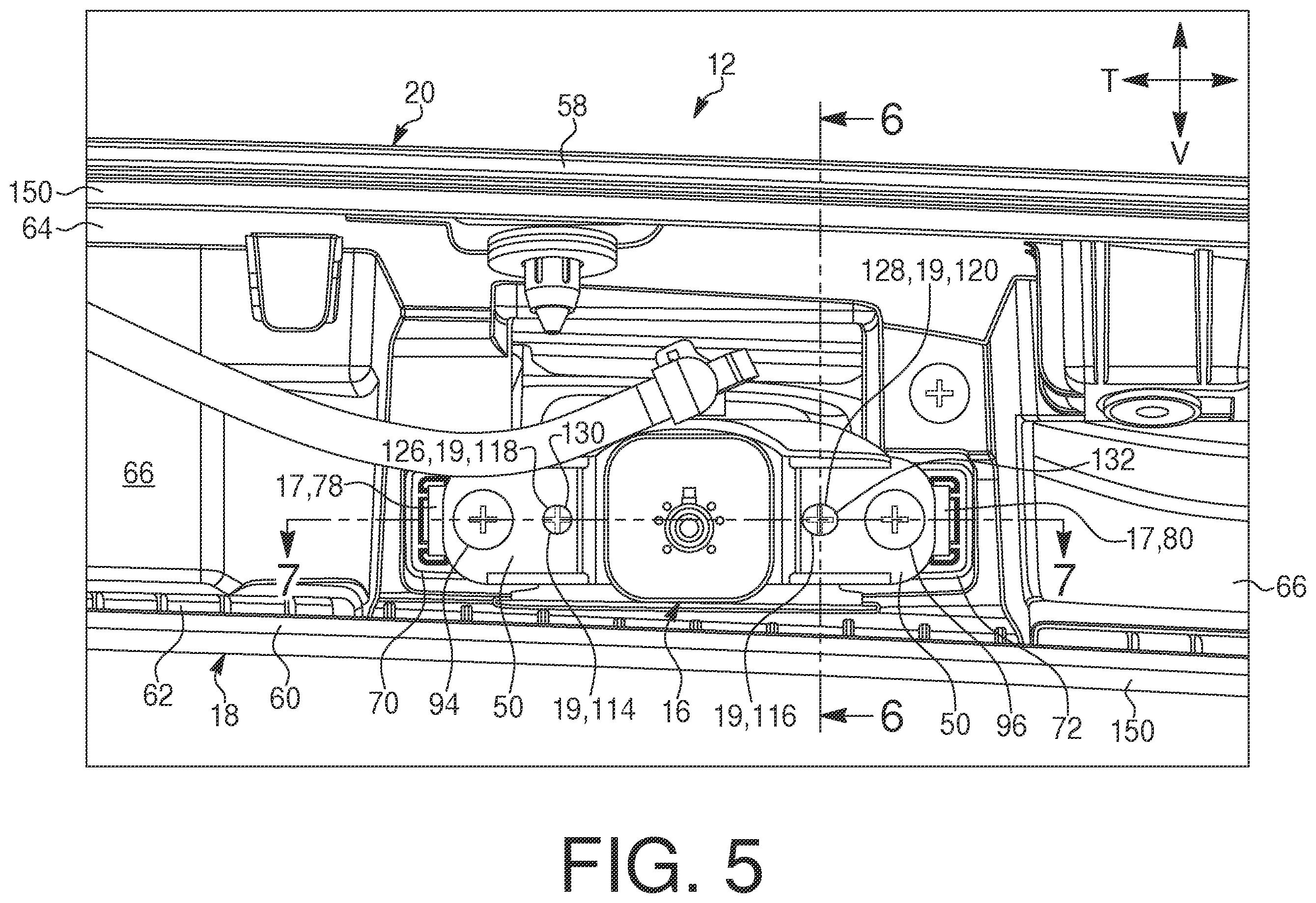Patent US12377793 Figure 4 – Center camera mirror system spoiler mounting for vehicle, and tailgate assembly including same