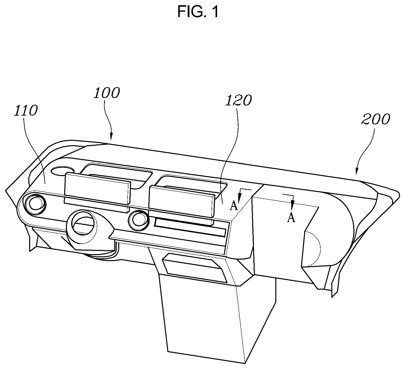 Patent US12377798 — Vehicle cockpit module — Figure 1