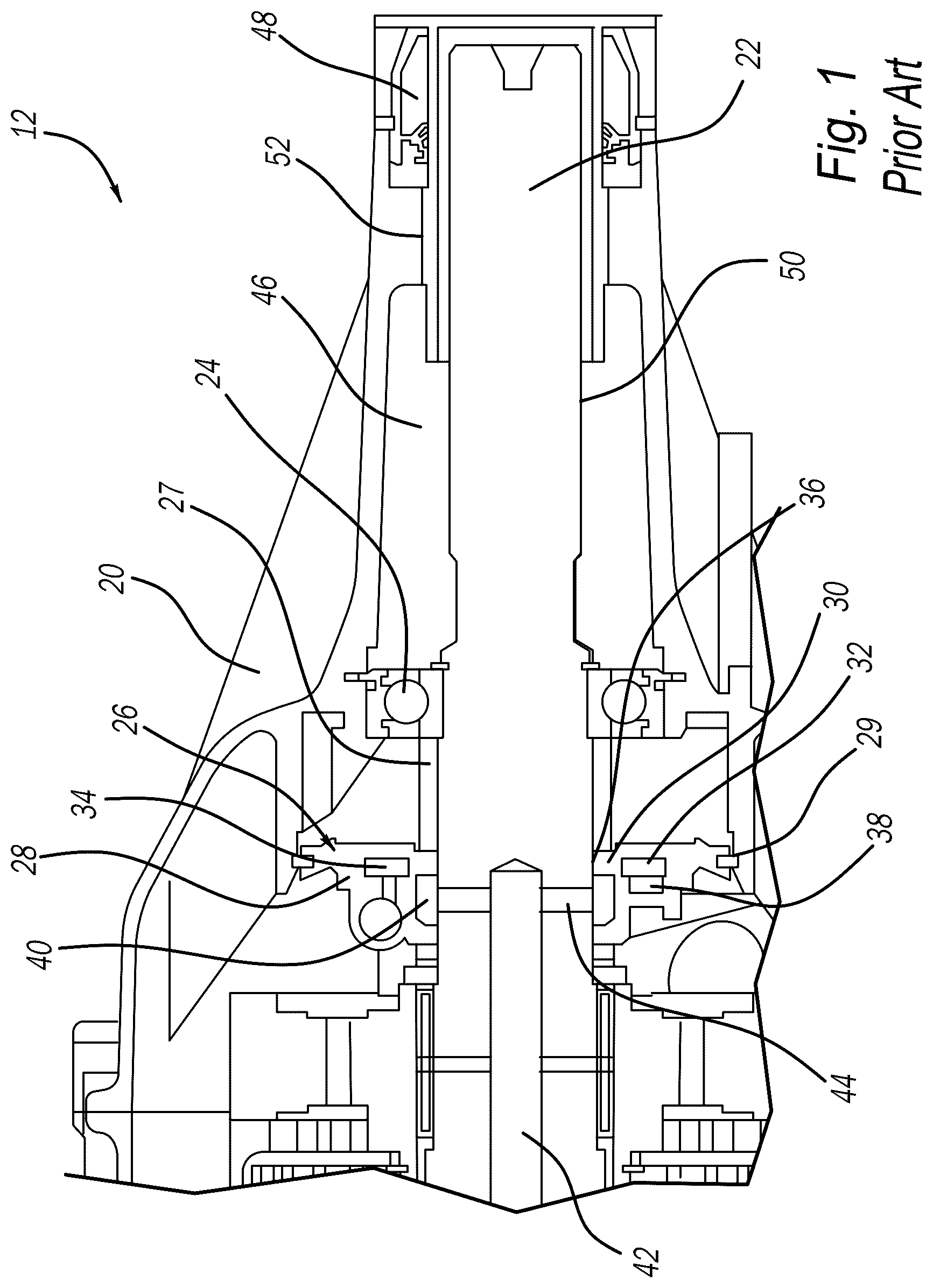 Patent US12377804 Figure 1 – Offset transfer case pump with lubrication distribution system
