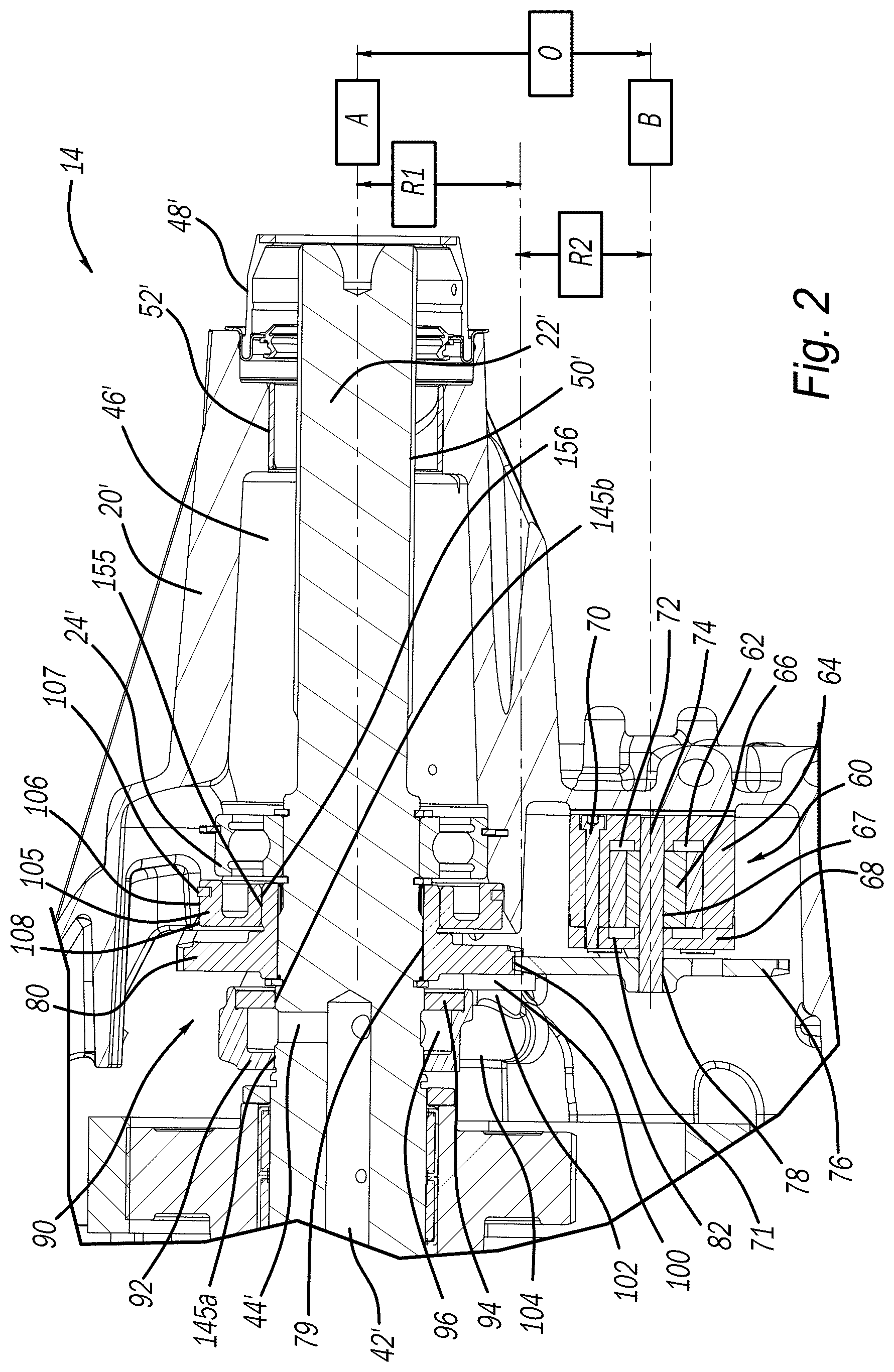 Patent US12377804 Figure 2 – Offset transfer case pump with lubrication distribution system