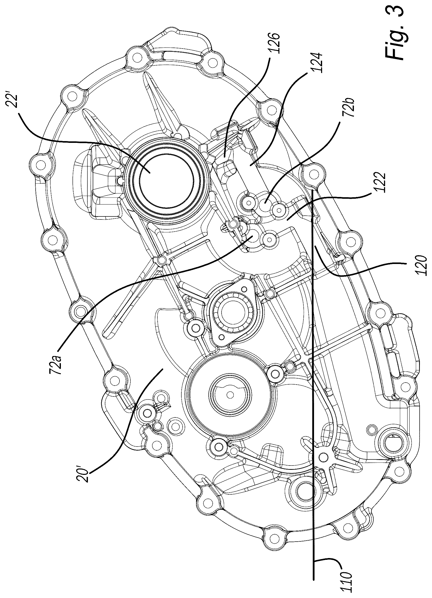 Patent US12377804 Figure 3 – Offset transfer case pump with lubrication distribution system