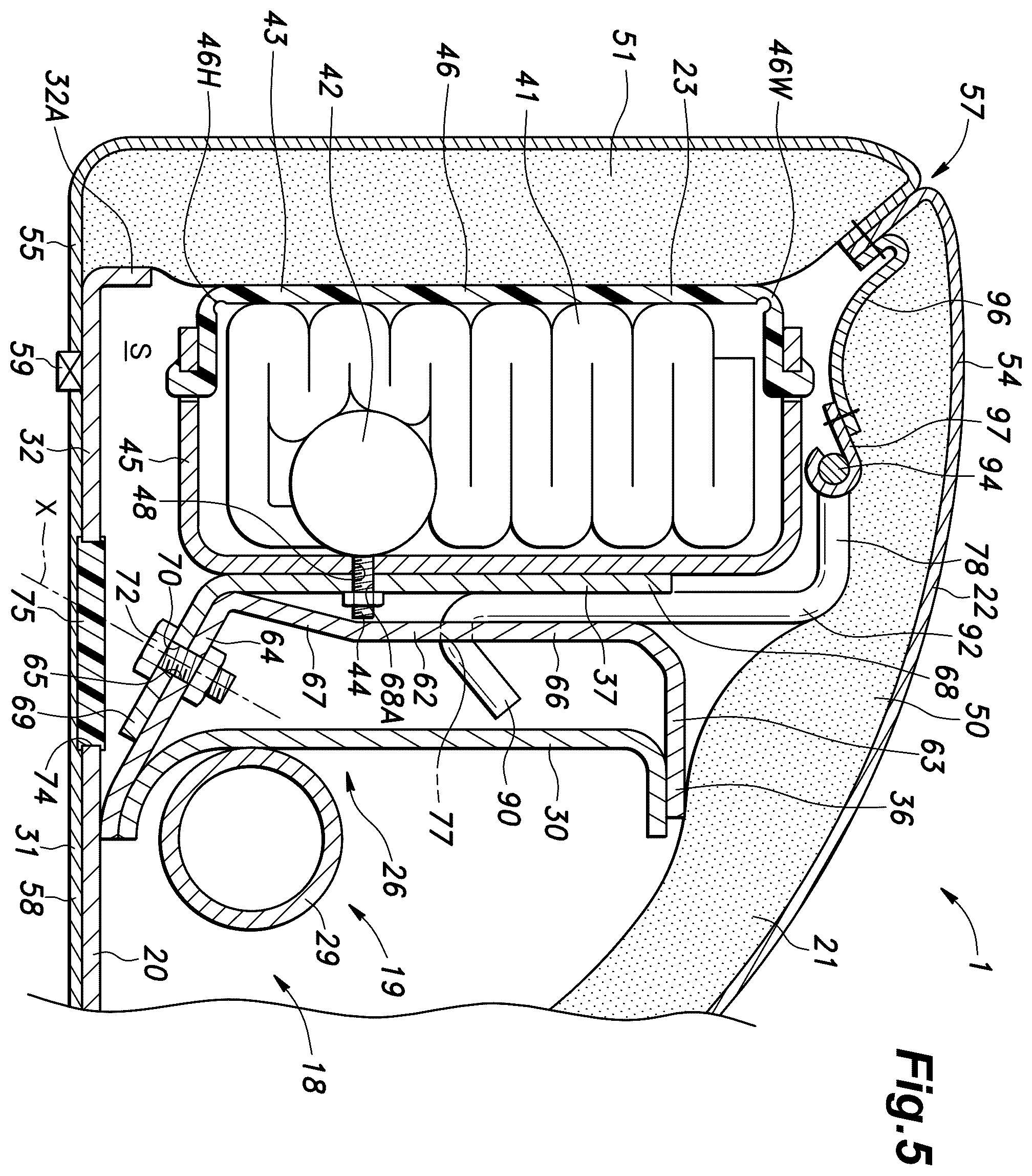 Patent US12377809 Figure 5 – Vehicle seat