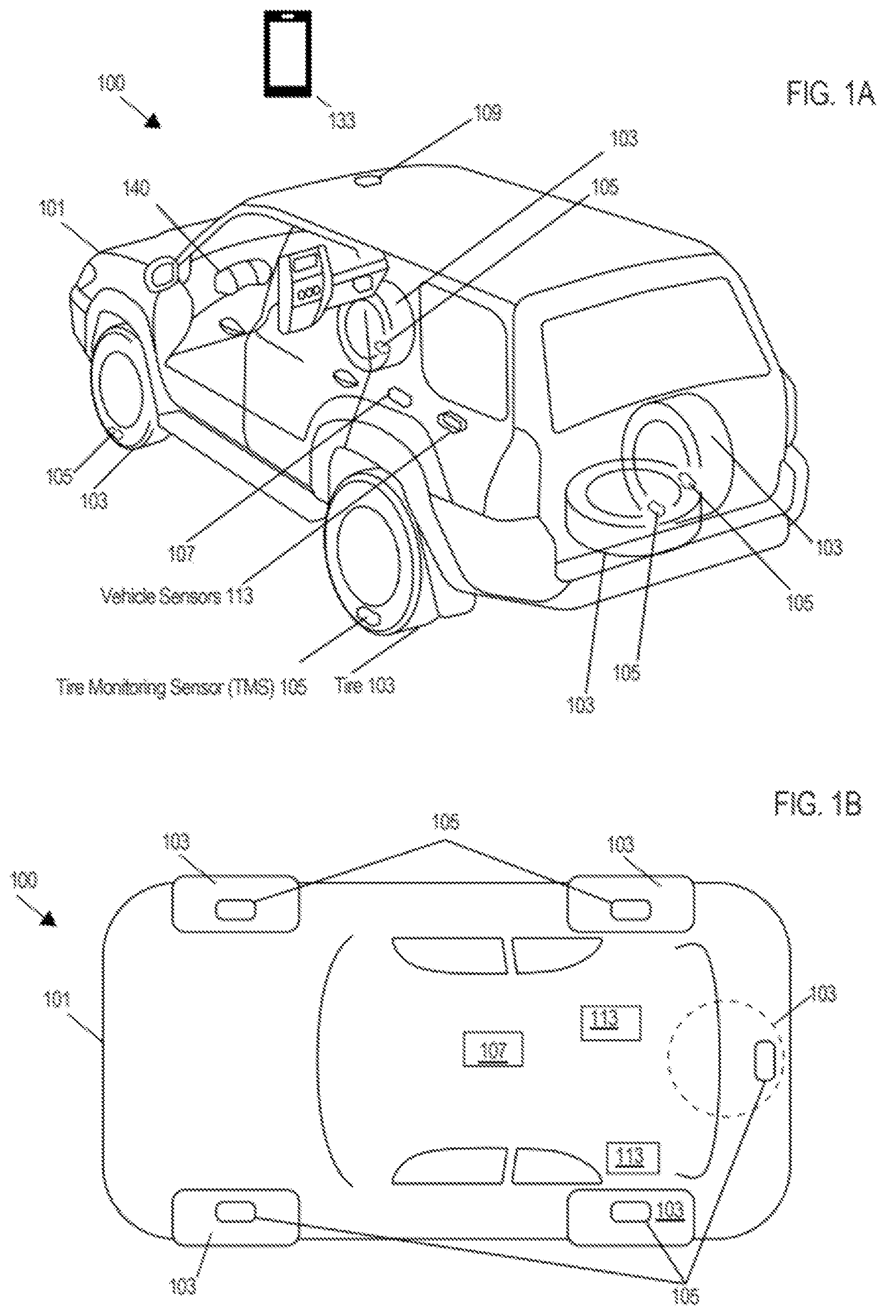 Patent US12377812 Figure 1 – Wheel theft detection and notification using a tire pressure monitoring system