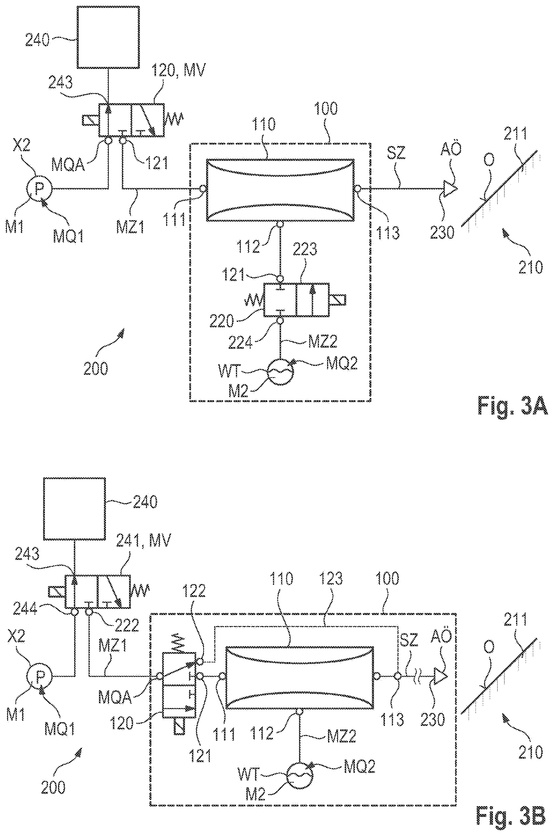 Patent US12377815 Figure 4 – Cleaning device for applying a media pulse to a surface according to the venturi principle, compressed-air system, cleaning method, control system and vehicle