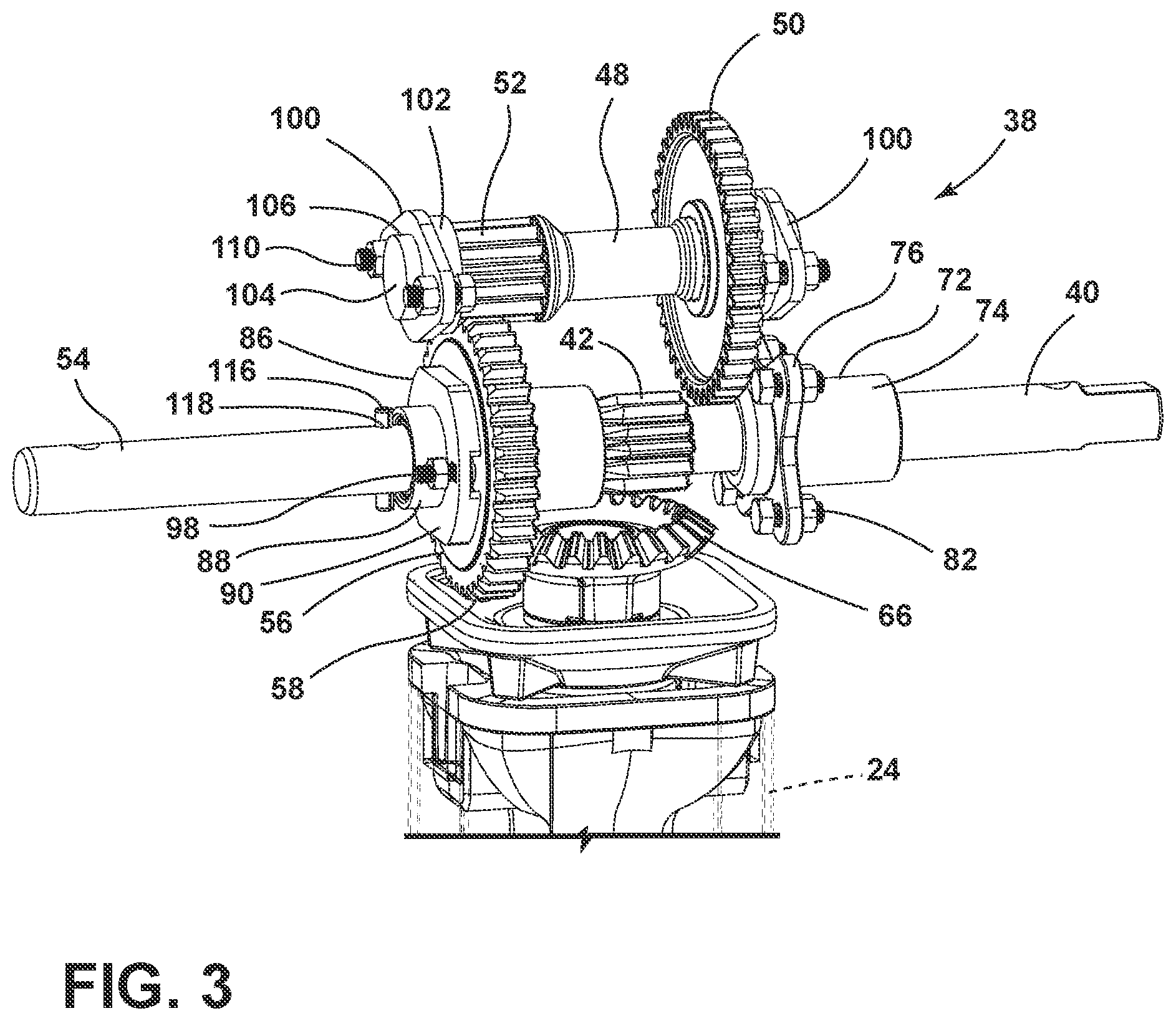 Patent US12377819 Figure 3 – Landing gear assembly