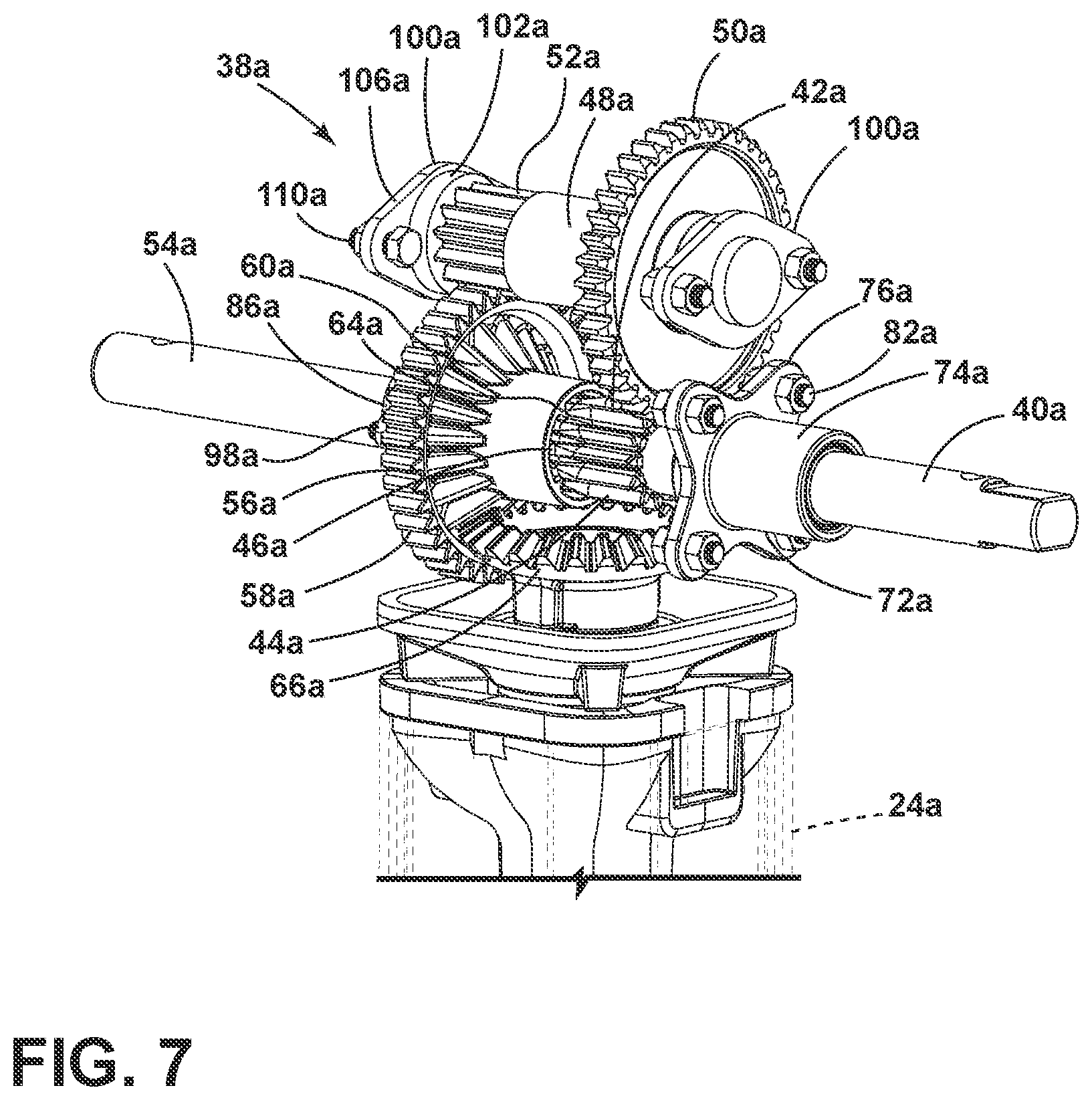 Patent US12377819 Figure 7 – Landing gear assembly