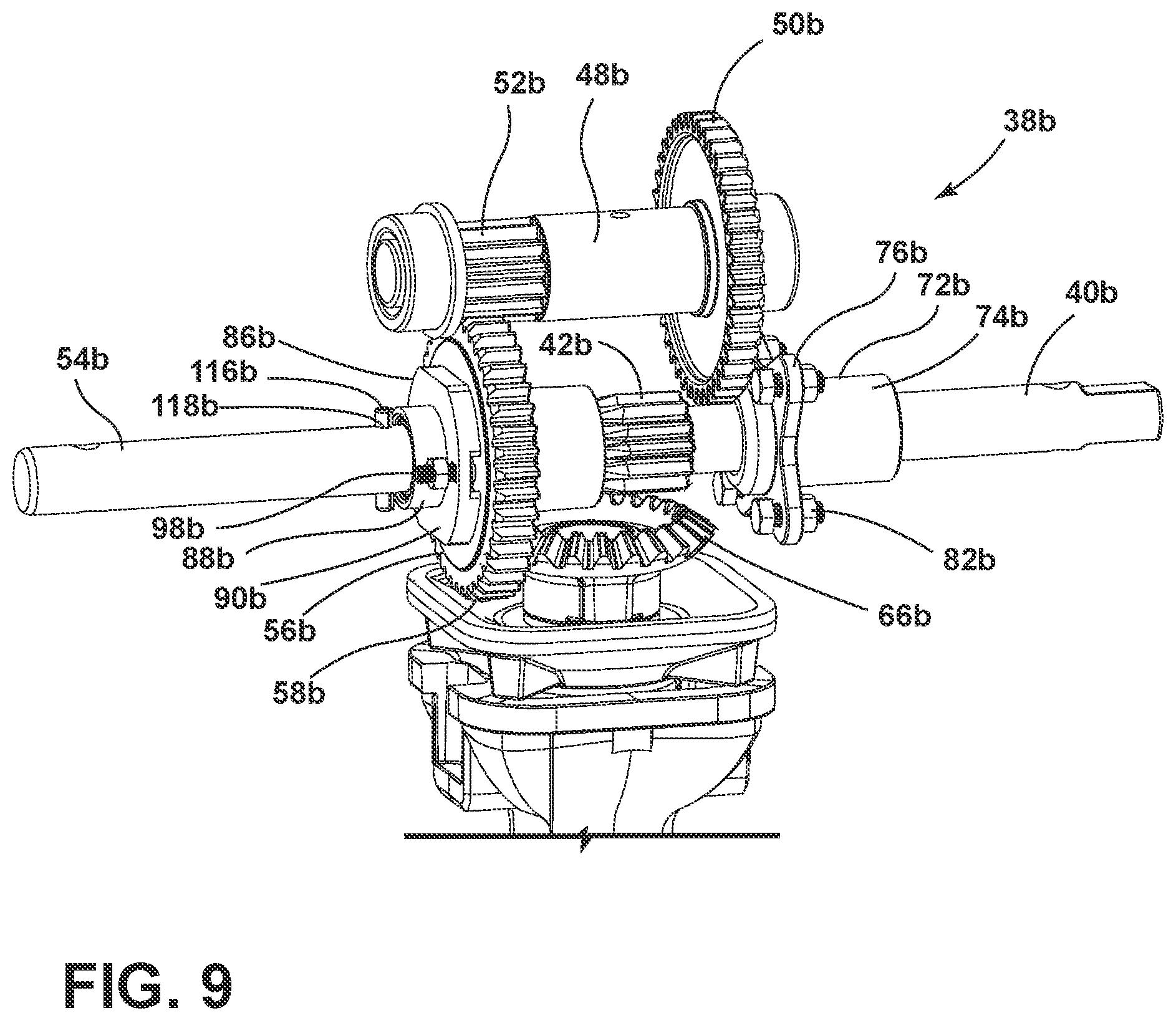 Patent US12377819 Figure 9 – Landing gear assembly