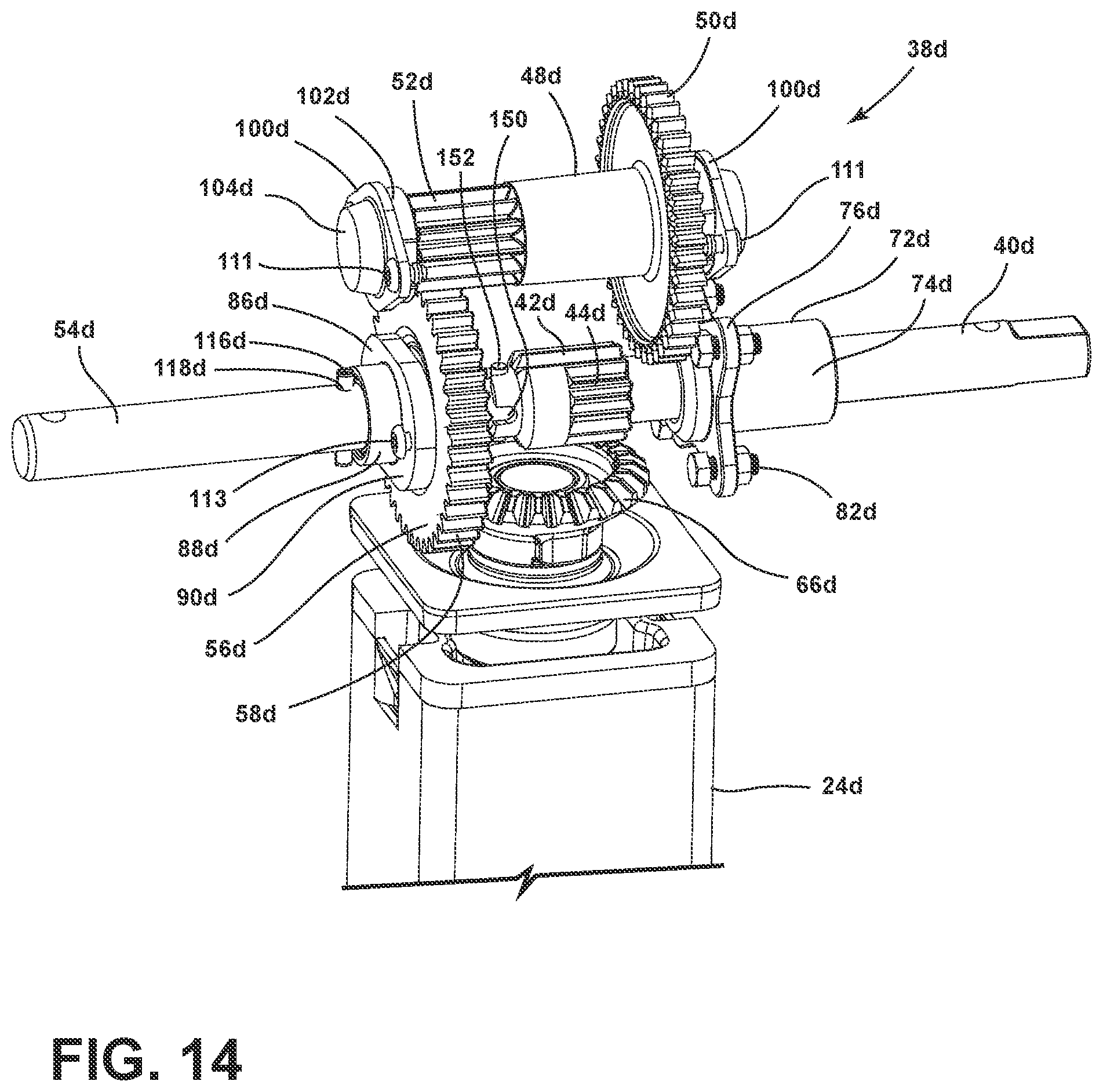 Patent US12377819 Figure 14 – Landing gear assembly