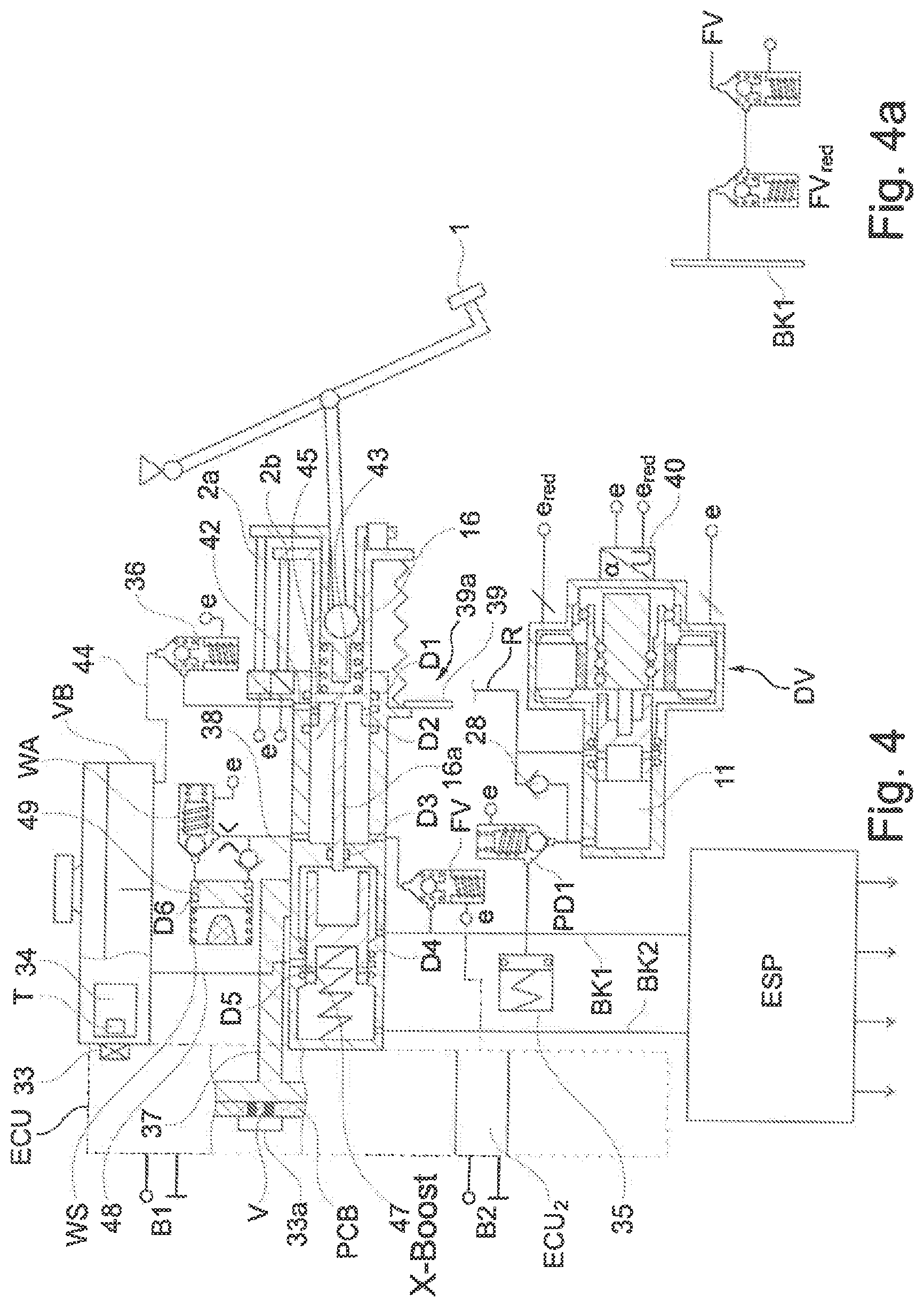 Patent US12377827 Figure 4 – Brake system
