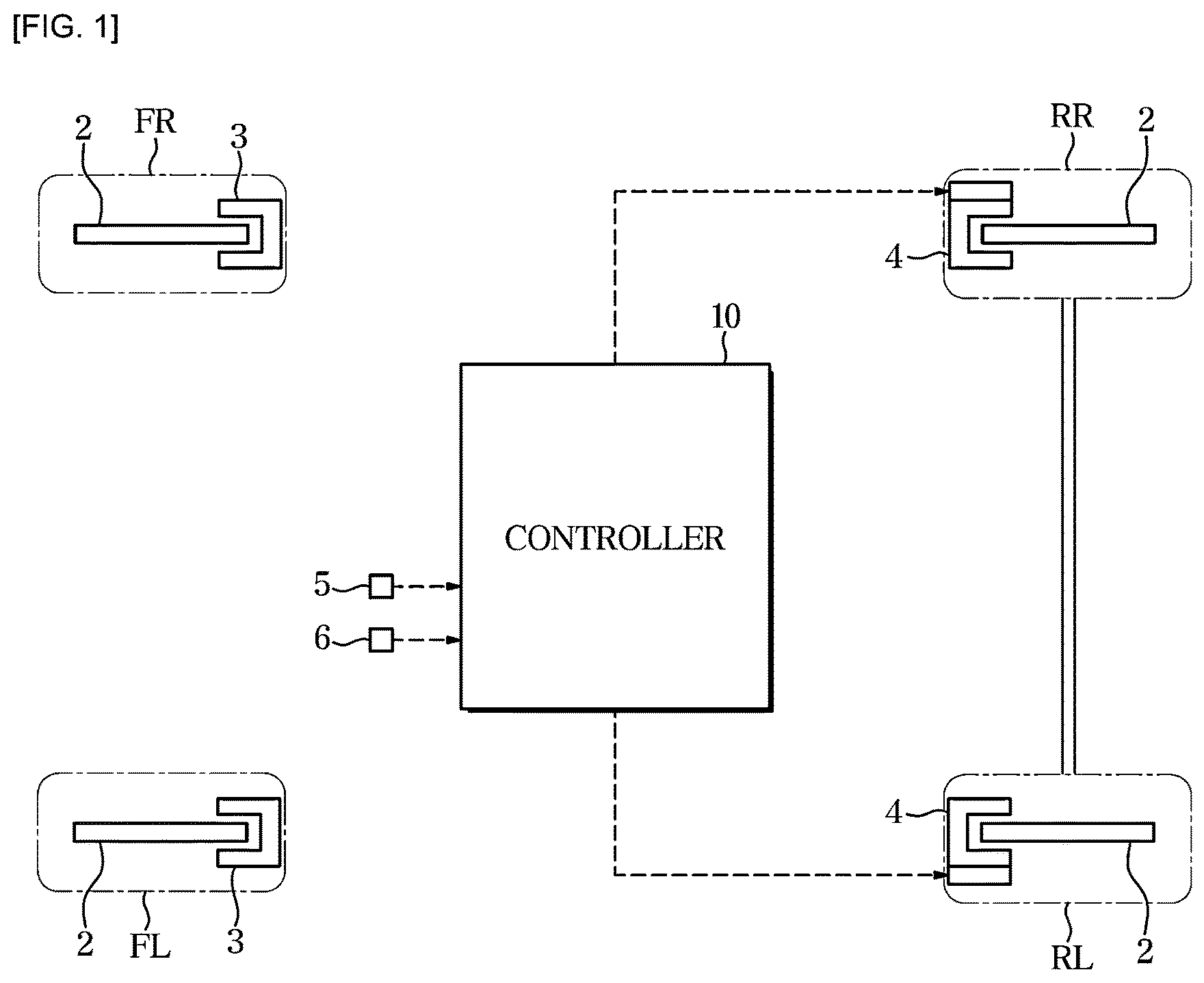 Patent US12377828 Figure 1 – Electronic parking brake system and safety control method thereof