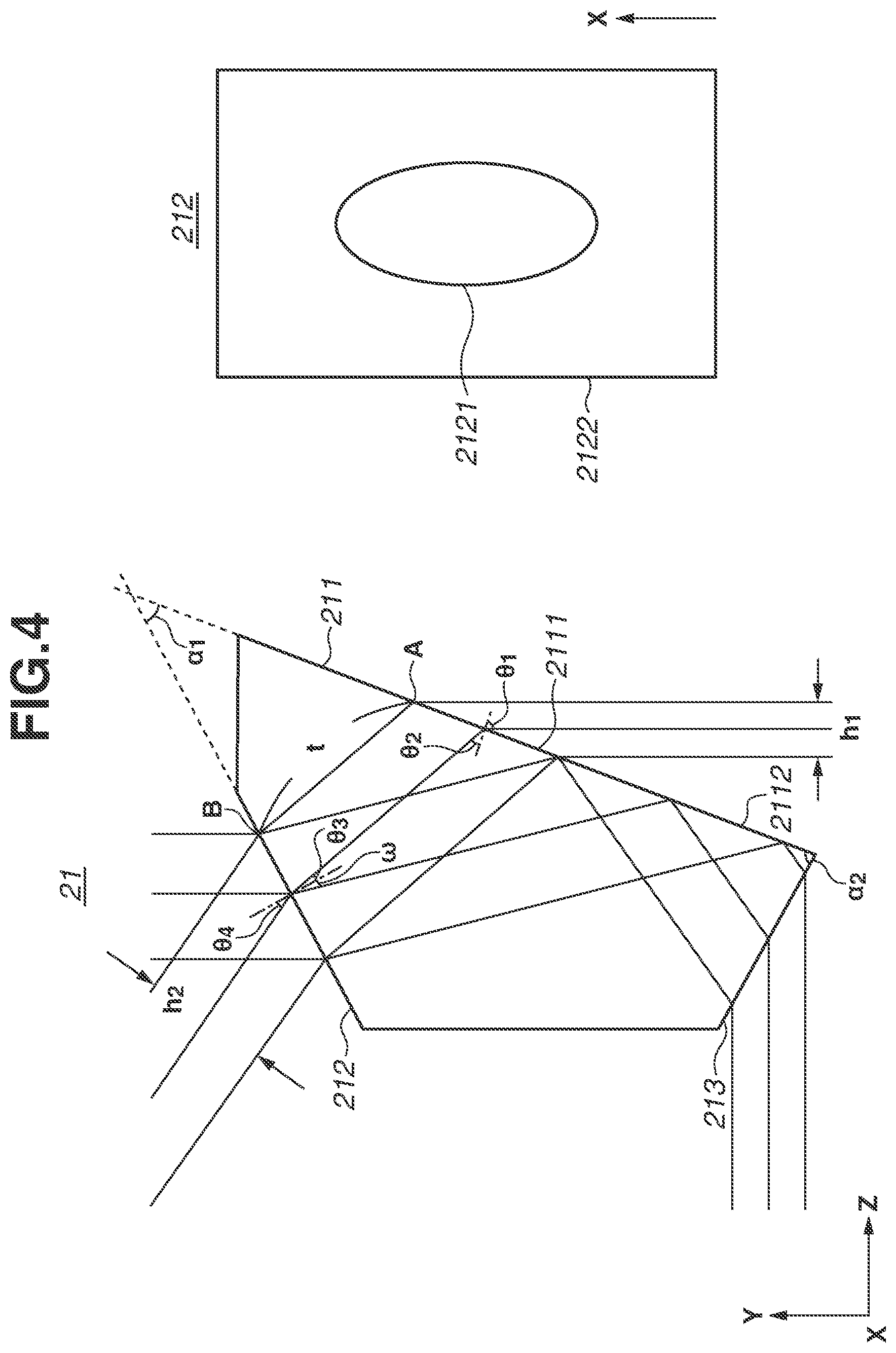 Patent US12377857 Figure 4 – Optical apparatus, and on-vehicle system and moving apparatus including the same