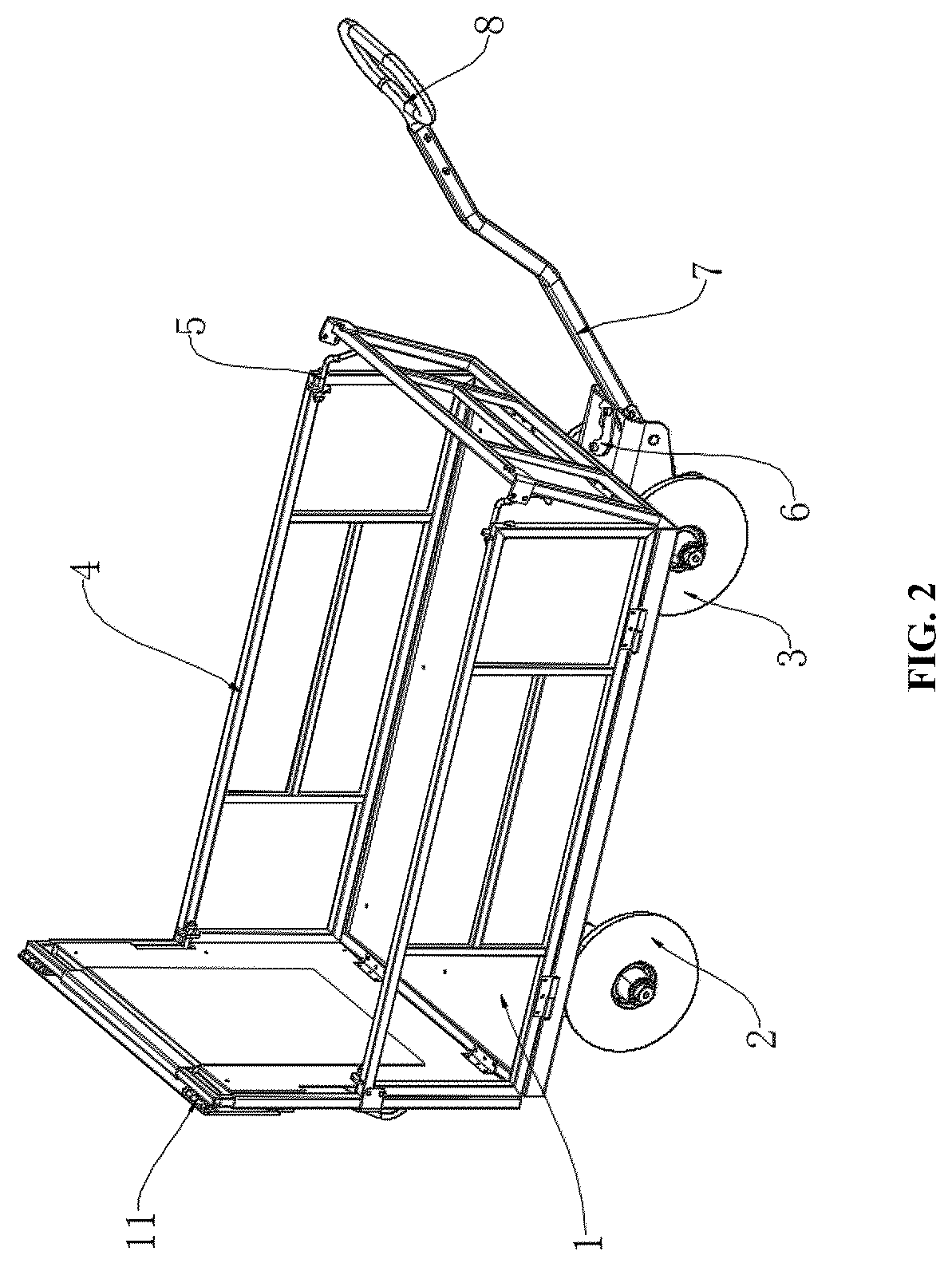 Patent US12377894 Figure 2 – Multifunctional handcart