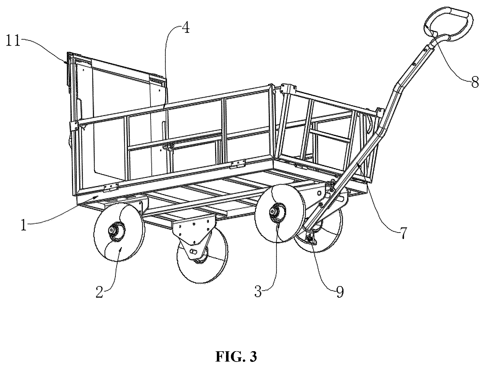 Patent US12377894 Figure 3 – Multifunctional handcart