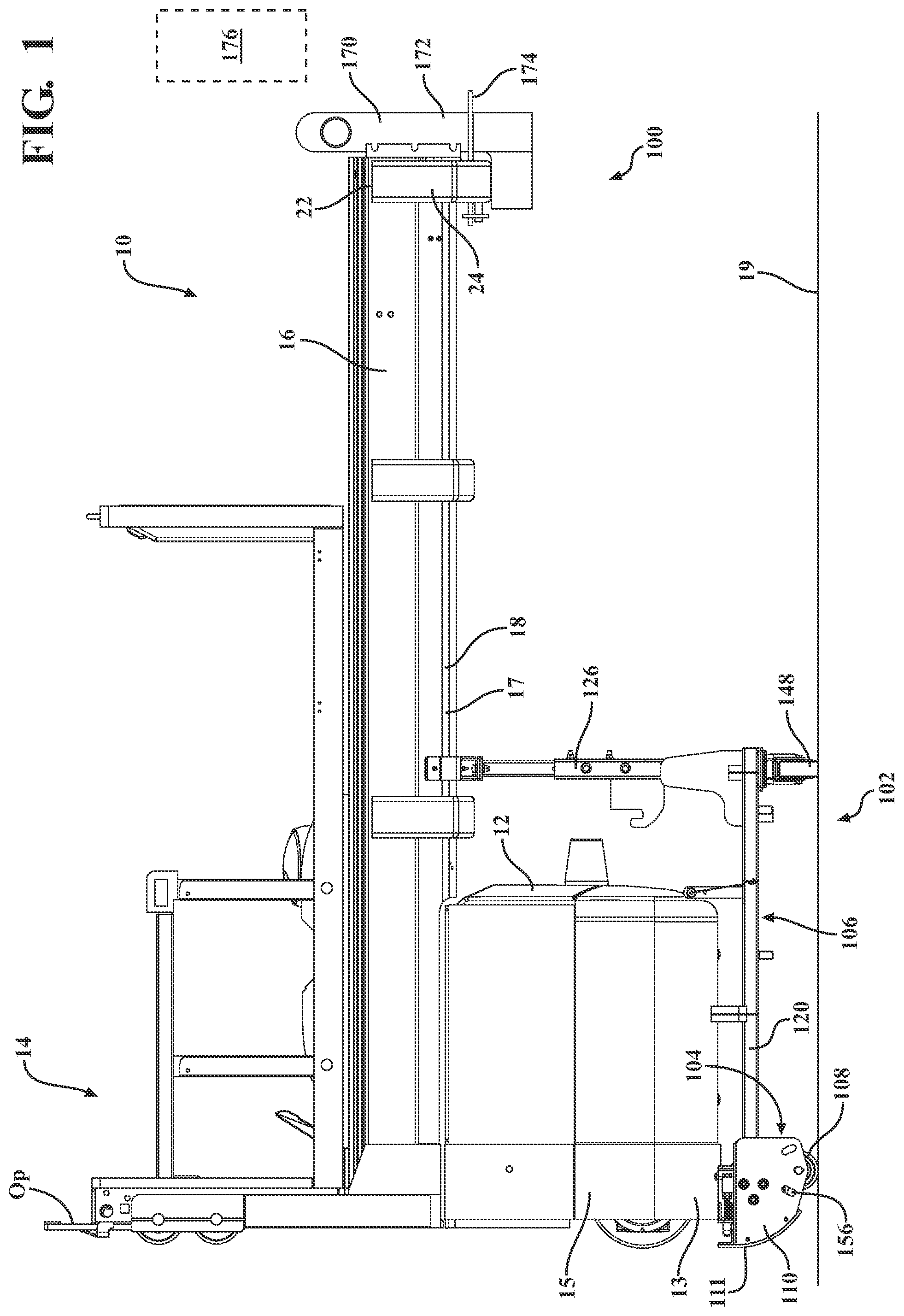 Patent US12377896 Figure 1 – Layover bracket system