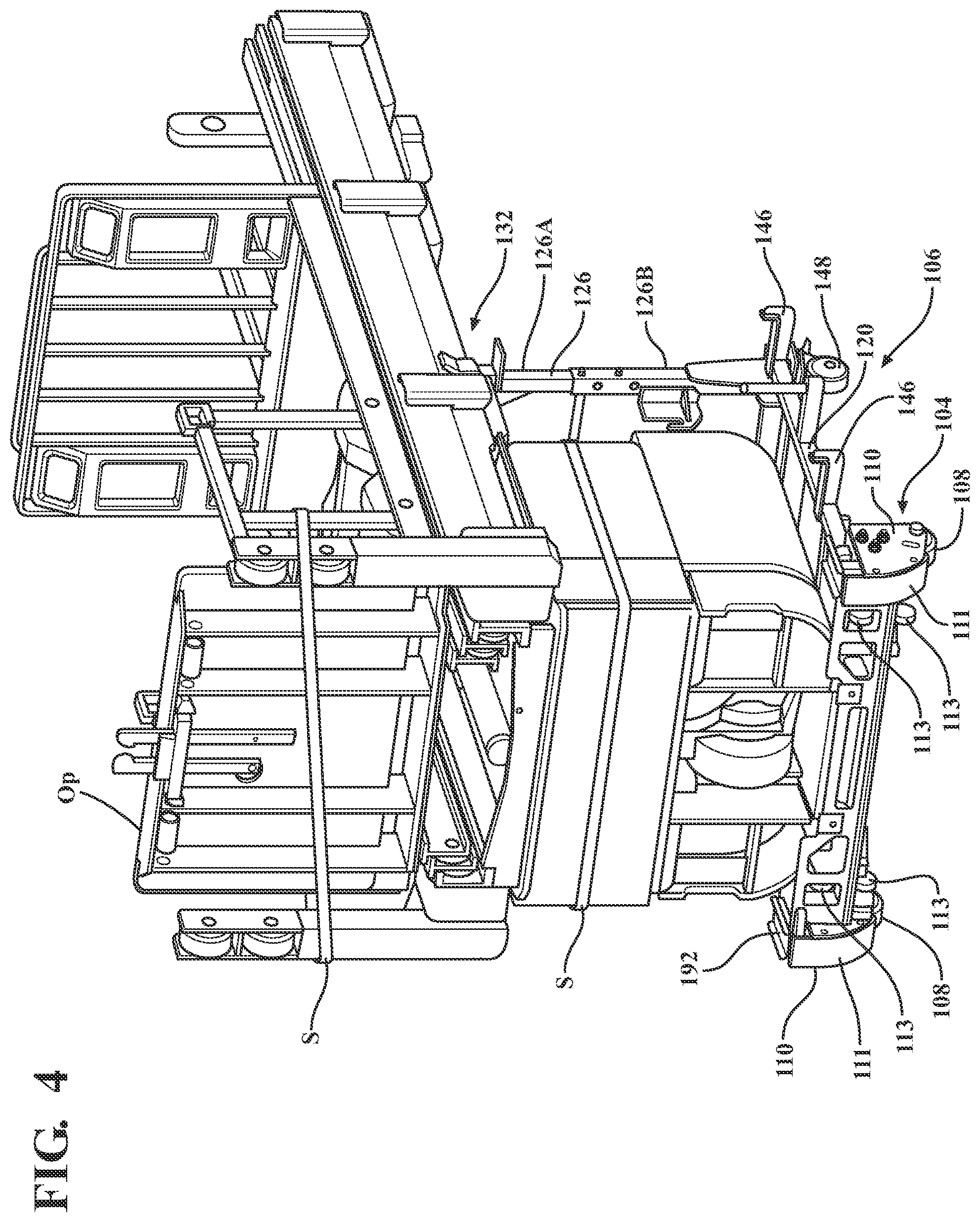 Patent US12377896 Figure 7 – Layover bracket system