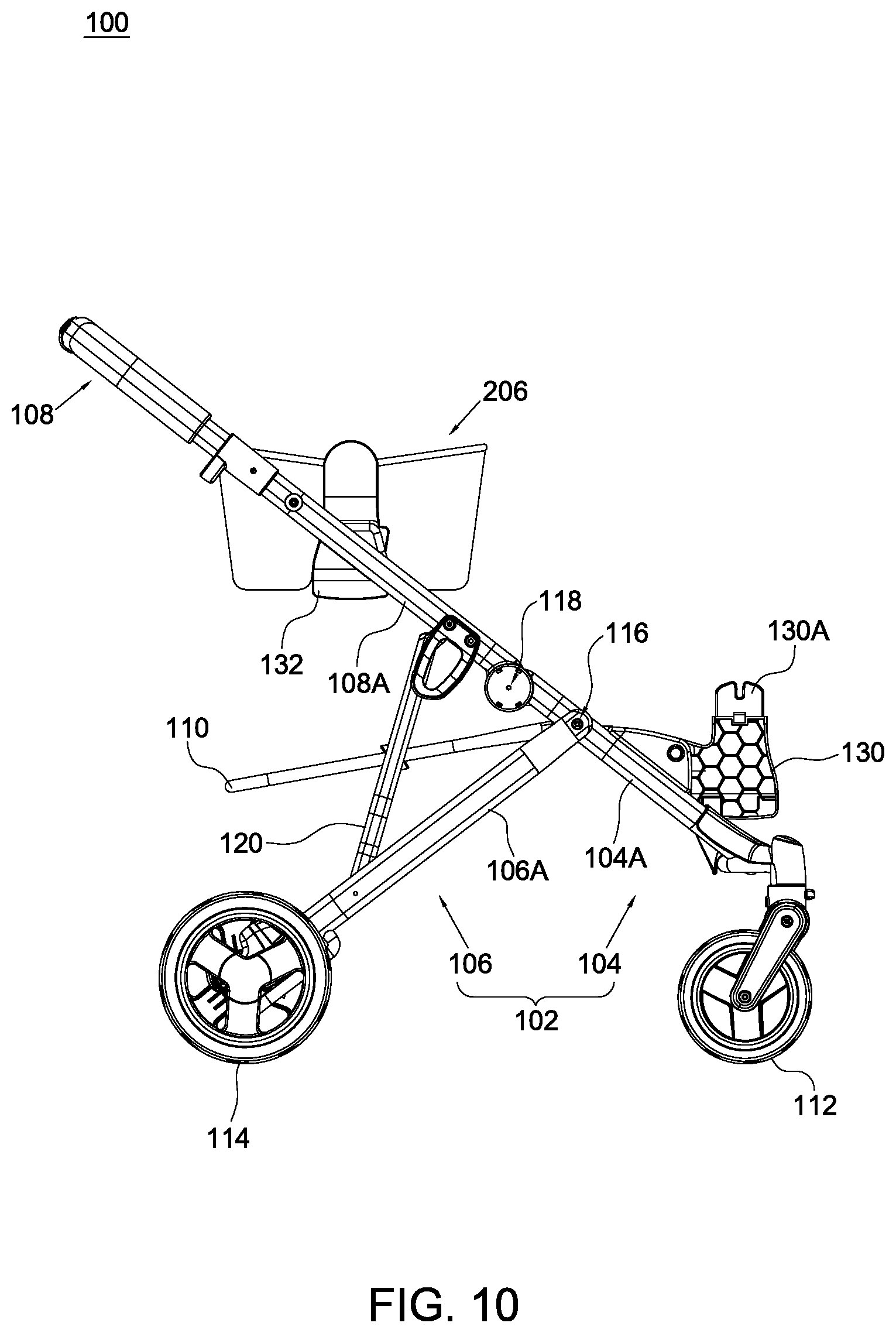 Patent US12377900 Figure 10 – Child stroller apparatus