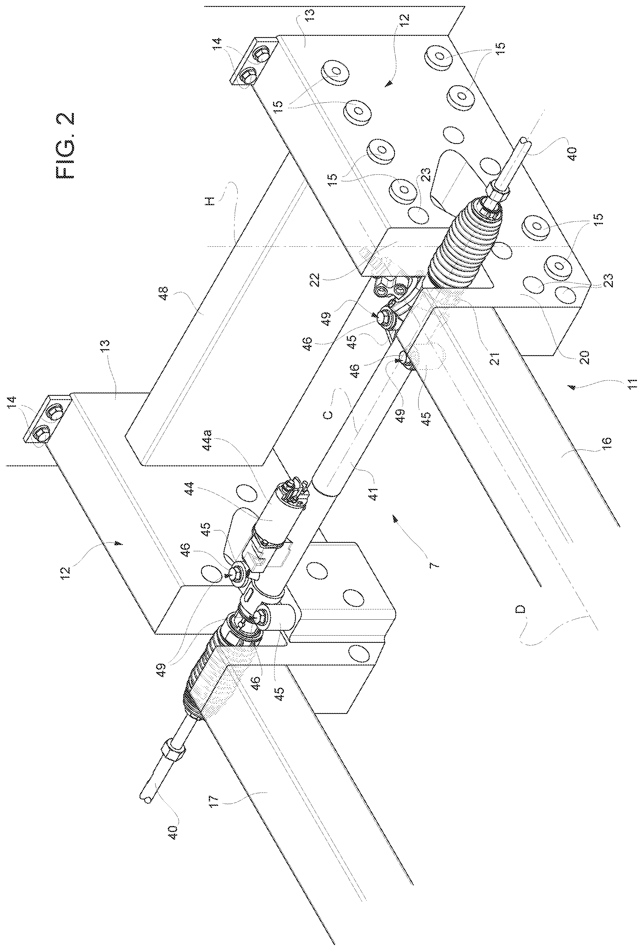 Patent US12377916 Figure 2 – Front frame assembly with suspension attachment structure for a motor vehicle