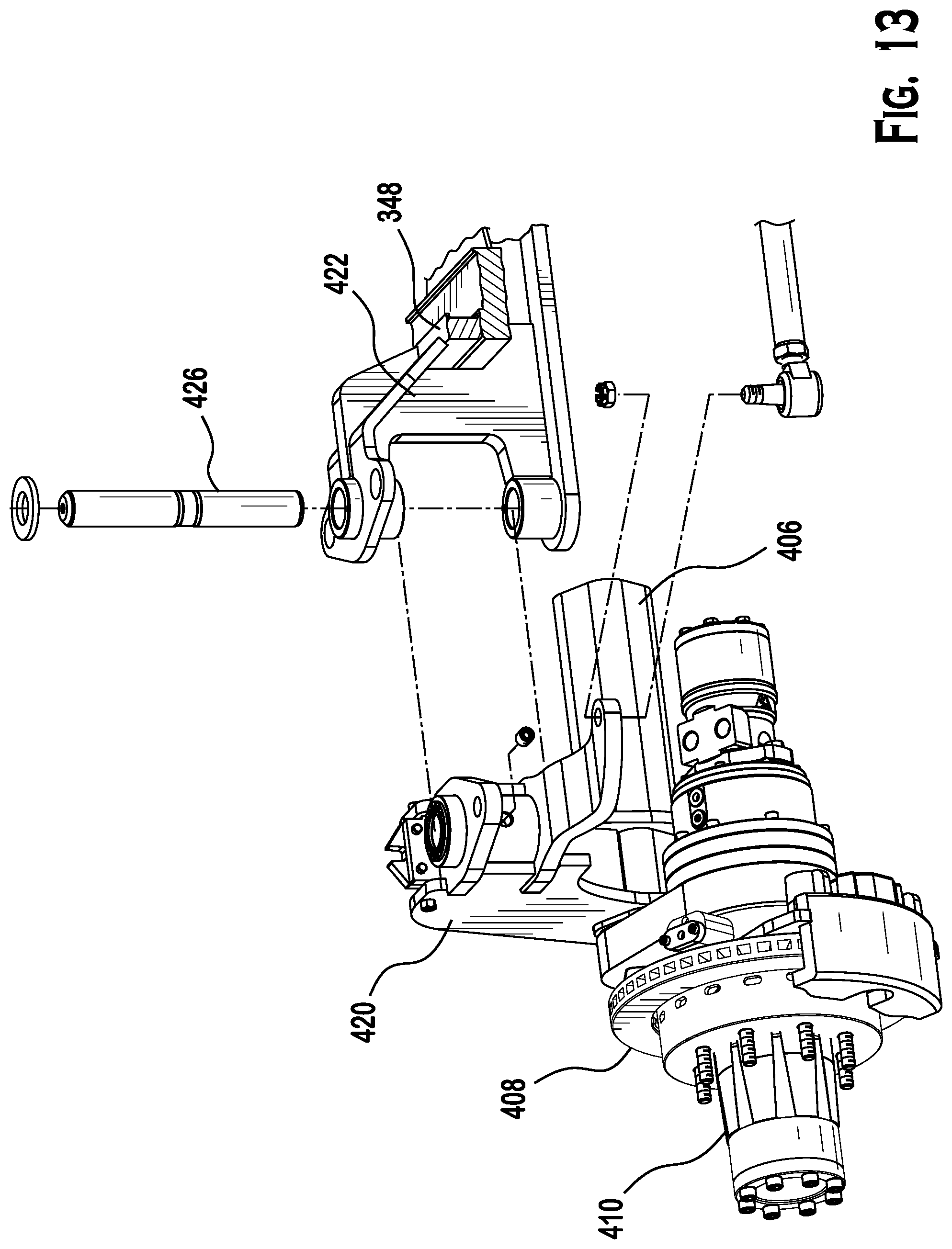 Patent US12377922 Figure 16 – Self-propelled tandem axle trailer