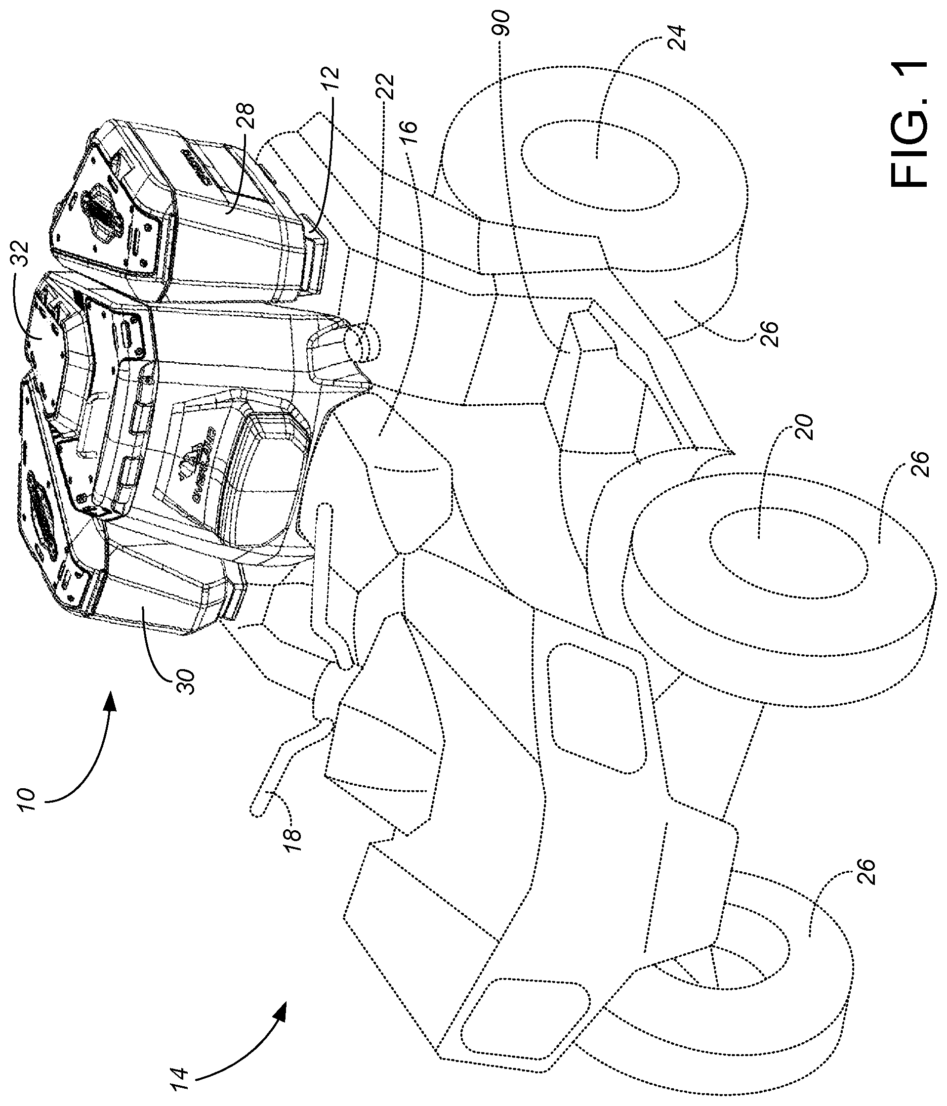 Patent US12377927 Figure 1 – Modular cargo system for off-road vehicle