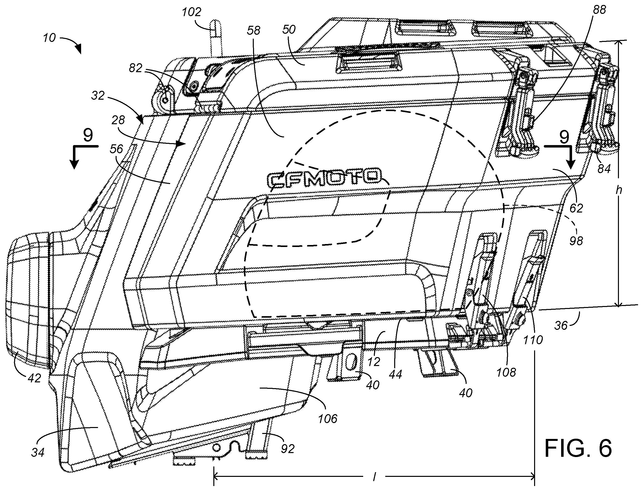 Patent US12377927 Figure 6 – Modular cargo system for off-road vehicle