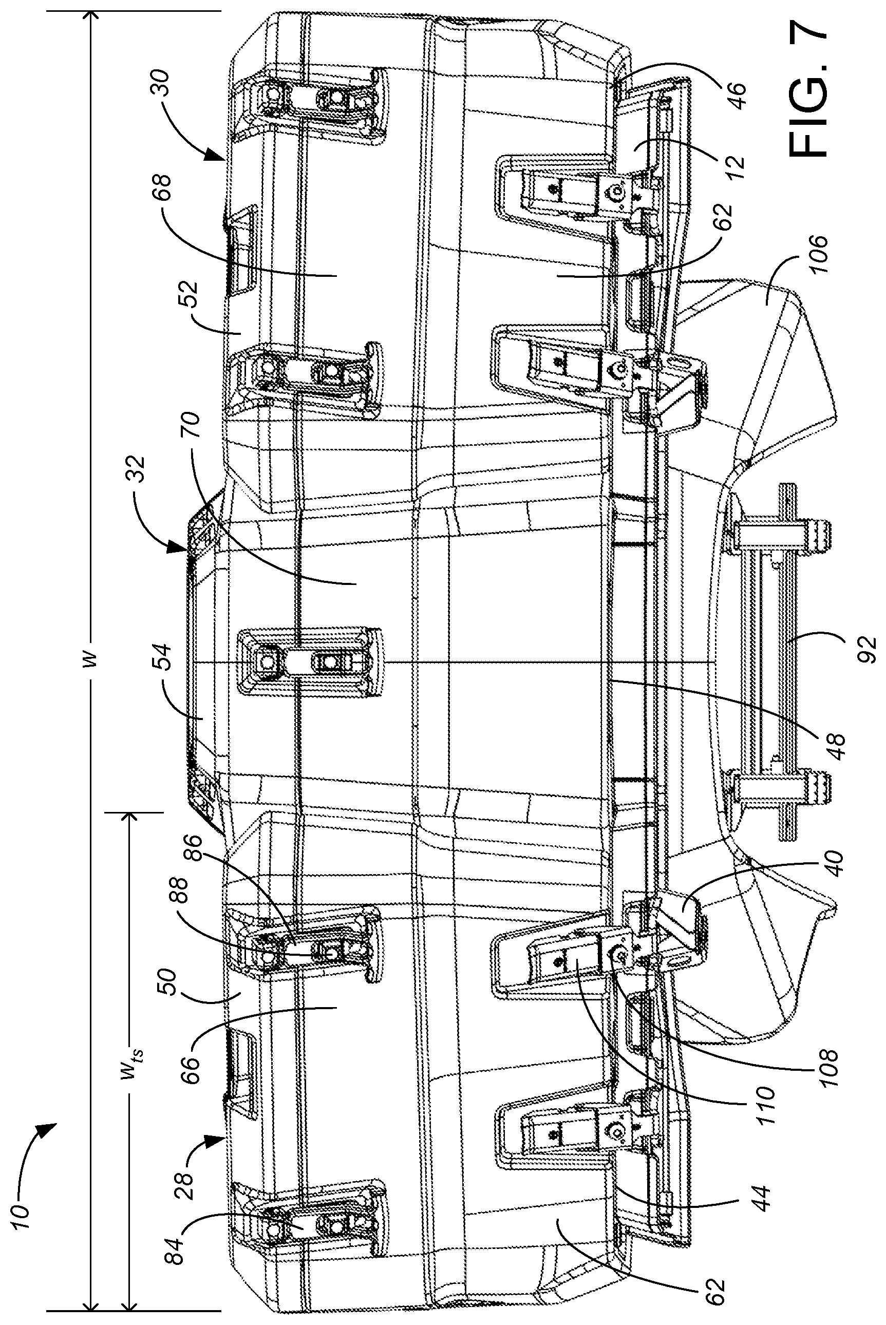 Patent US12377927 Figure 7 – Modular cargo system for off-road vehicle