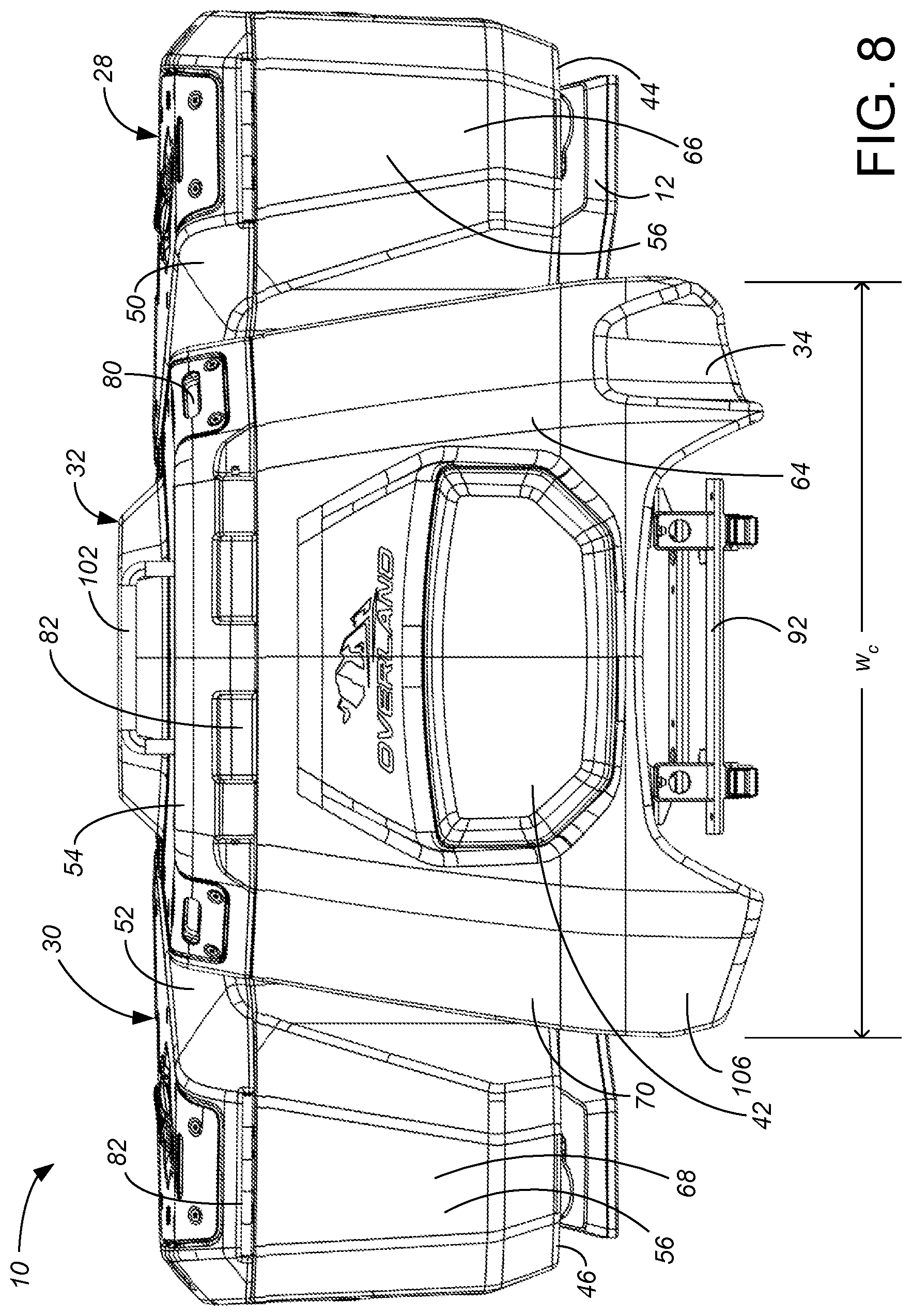 Patent US12377927 Figure 8 – Modular cargo system for off-road vehicle