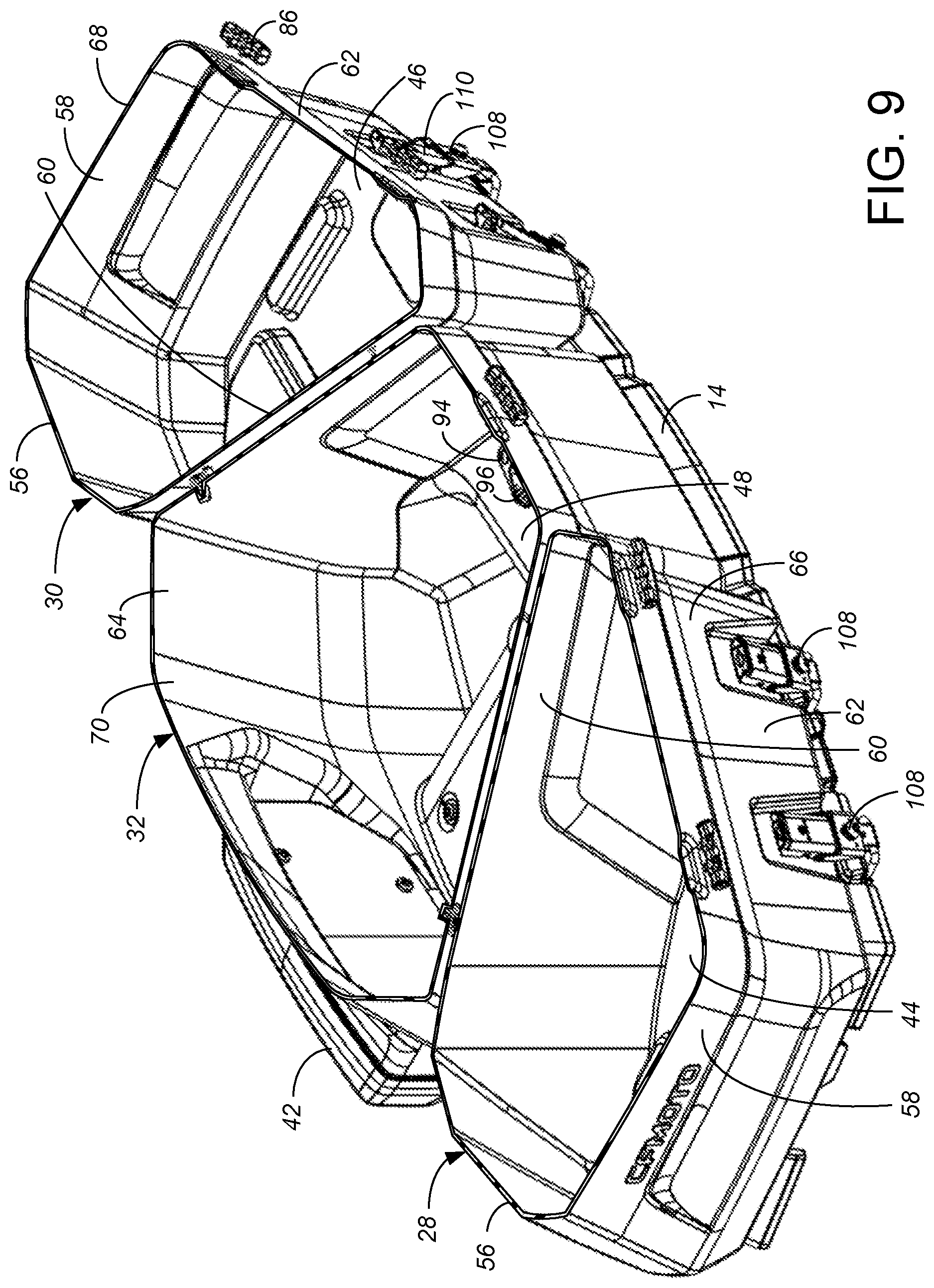 Patent US12377927 Figure 9 – Modular cargo system for off-road vehicle
