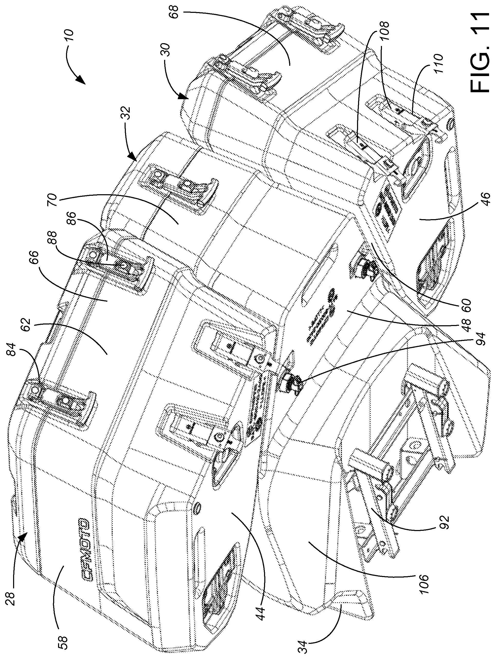 Patent US12377927 Figure 11 – Modular cargo system for off-road vehicle