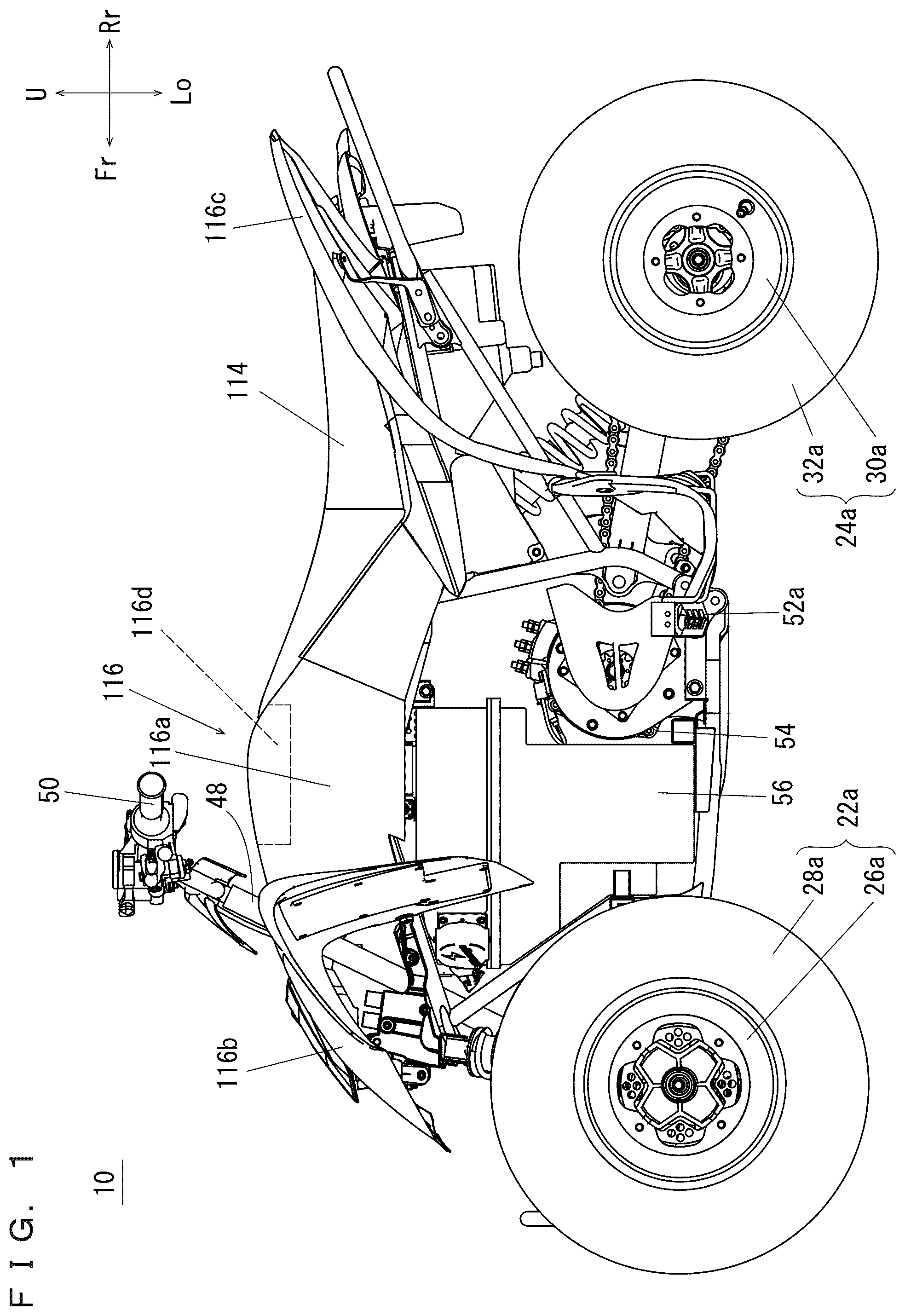 Patent US12377929 Figure 1 – Vehicle