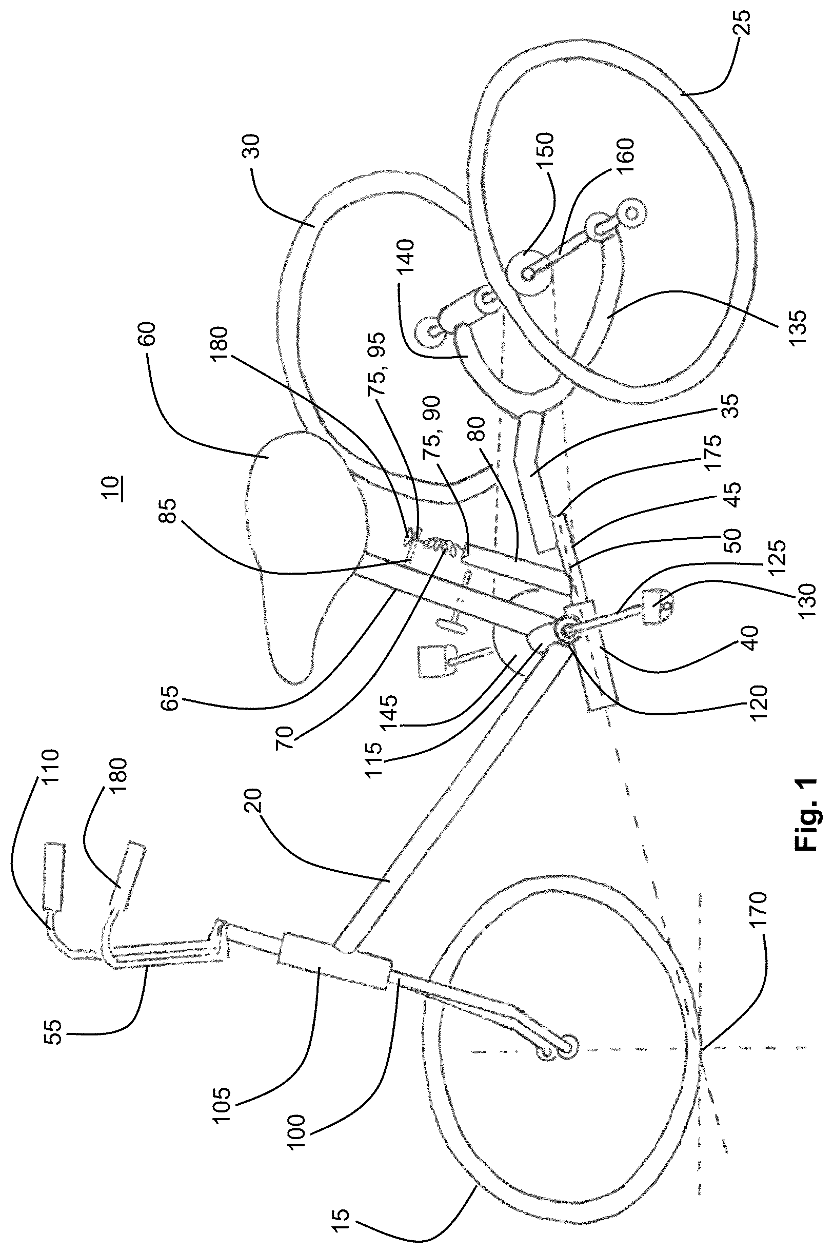 Patent US12377931 Figure 1 – Tricycle