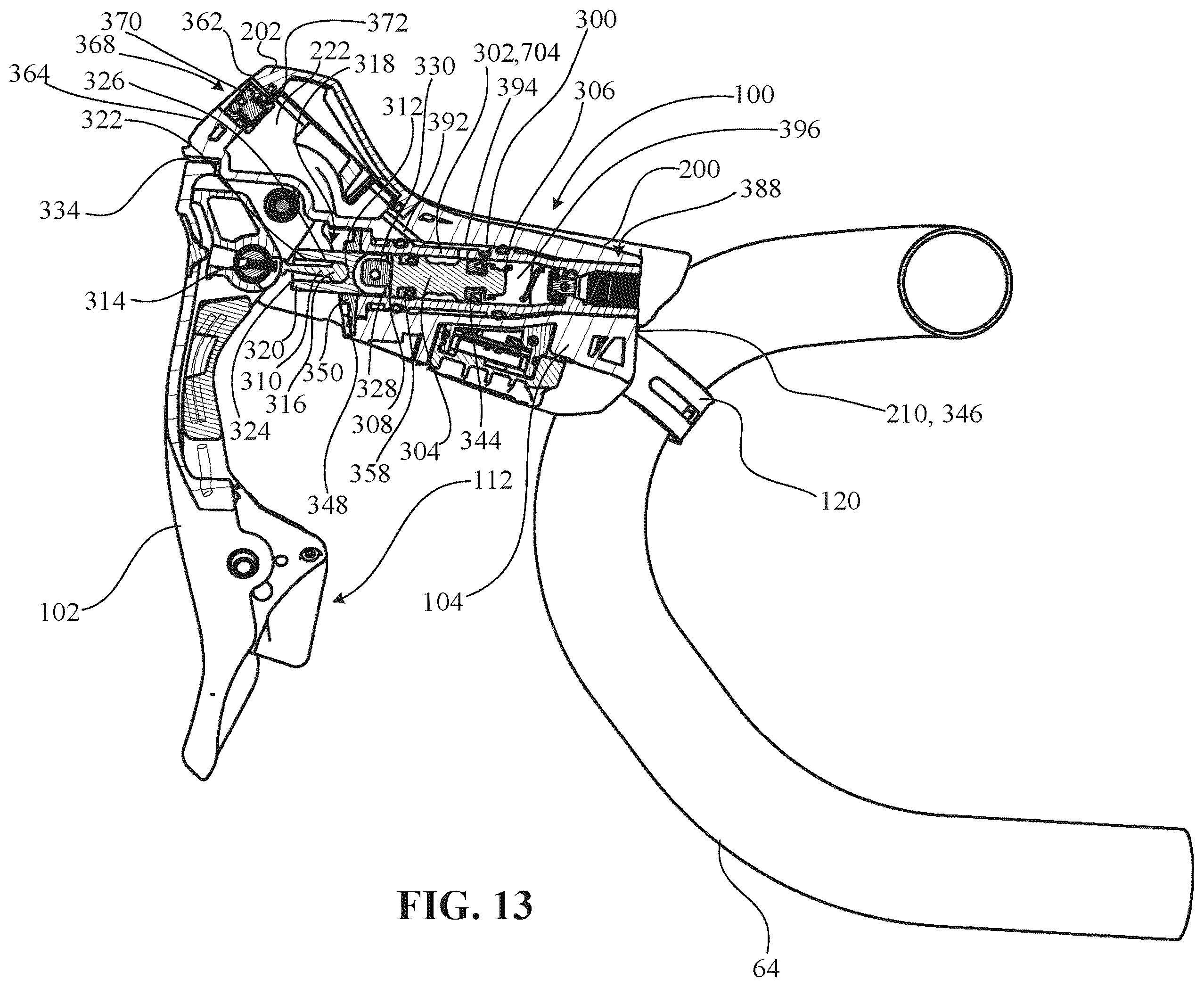 Patent US12377933 Figure 13 – Control device for a bicycle