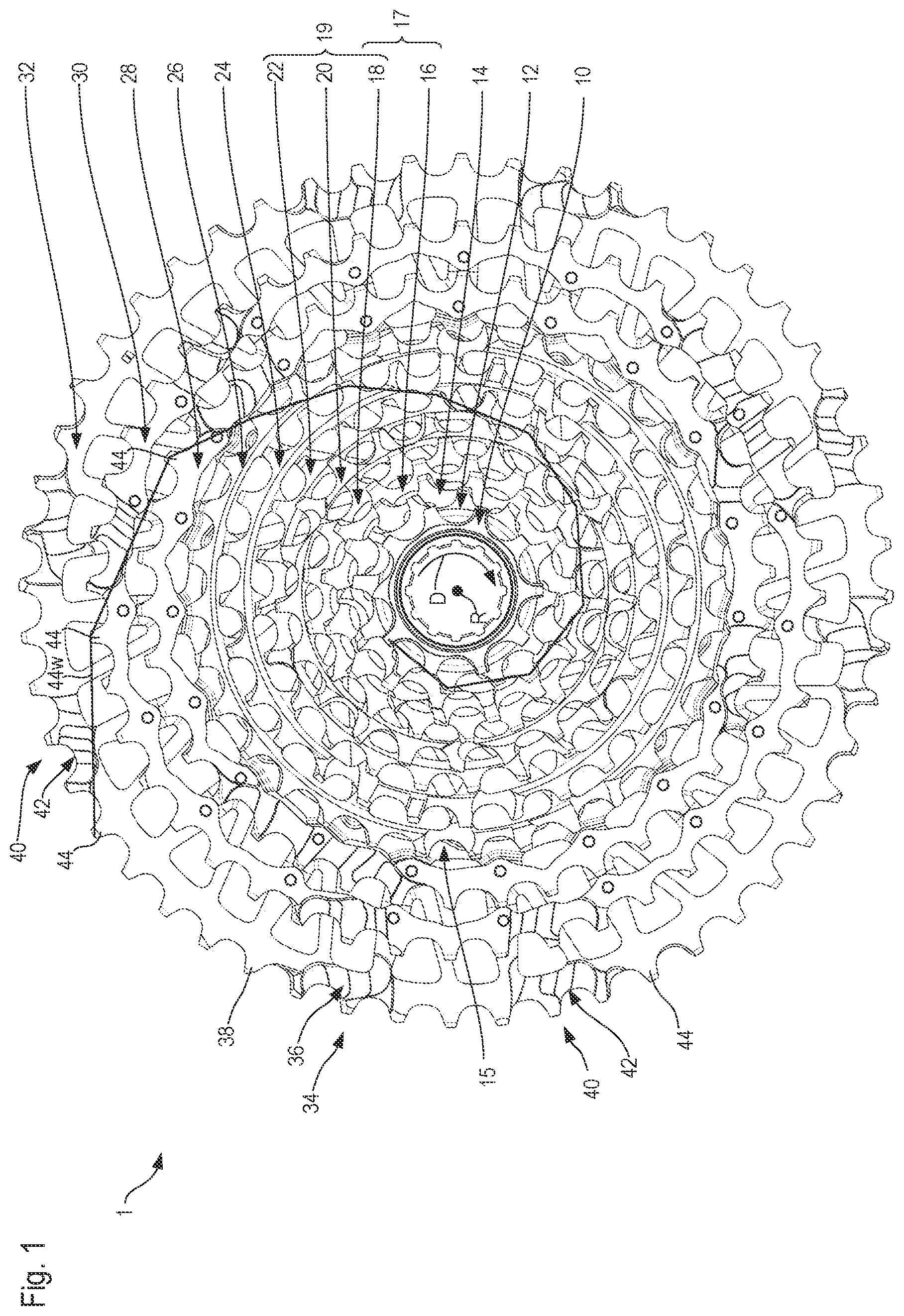 Patent US12377935 Figure 1 – Bicycle sprocket