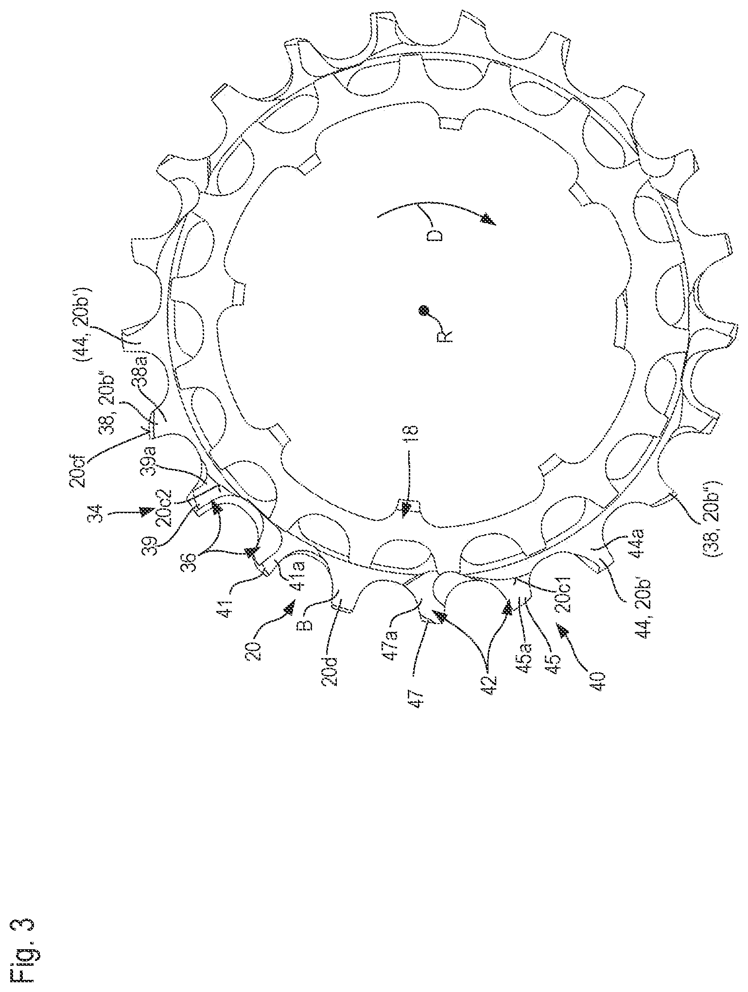 Patent US12377935 Figure 4 – Bicycle sprocket