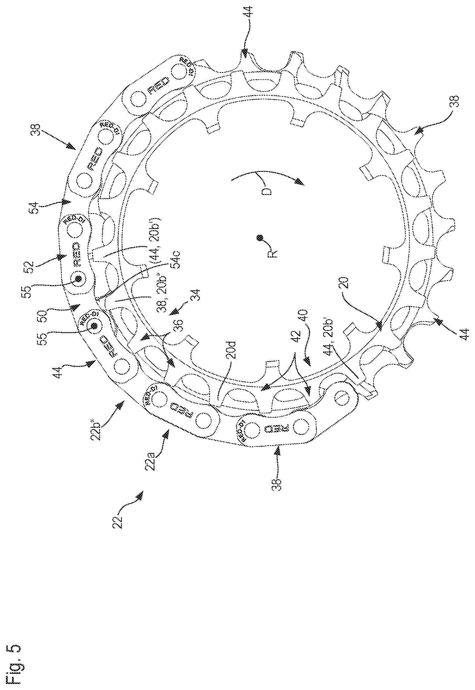 Patent US12377935 Figure 6 – Bicycle sprocket