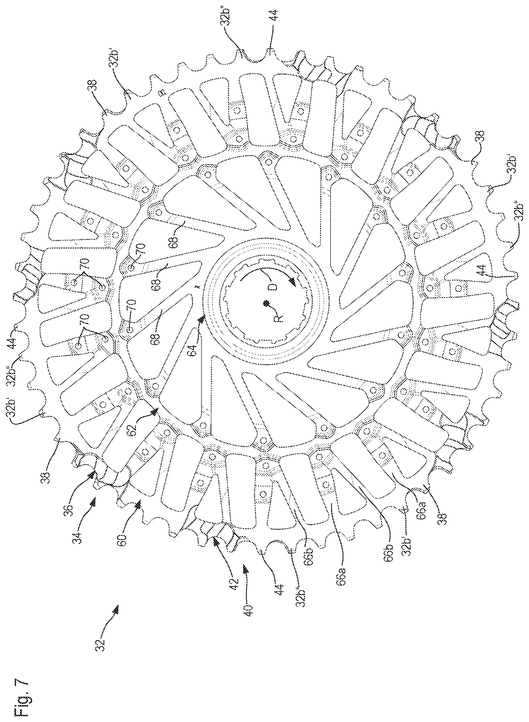 Patent US12377935 Figure 8 – Bicycle sprocket