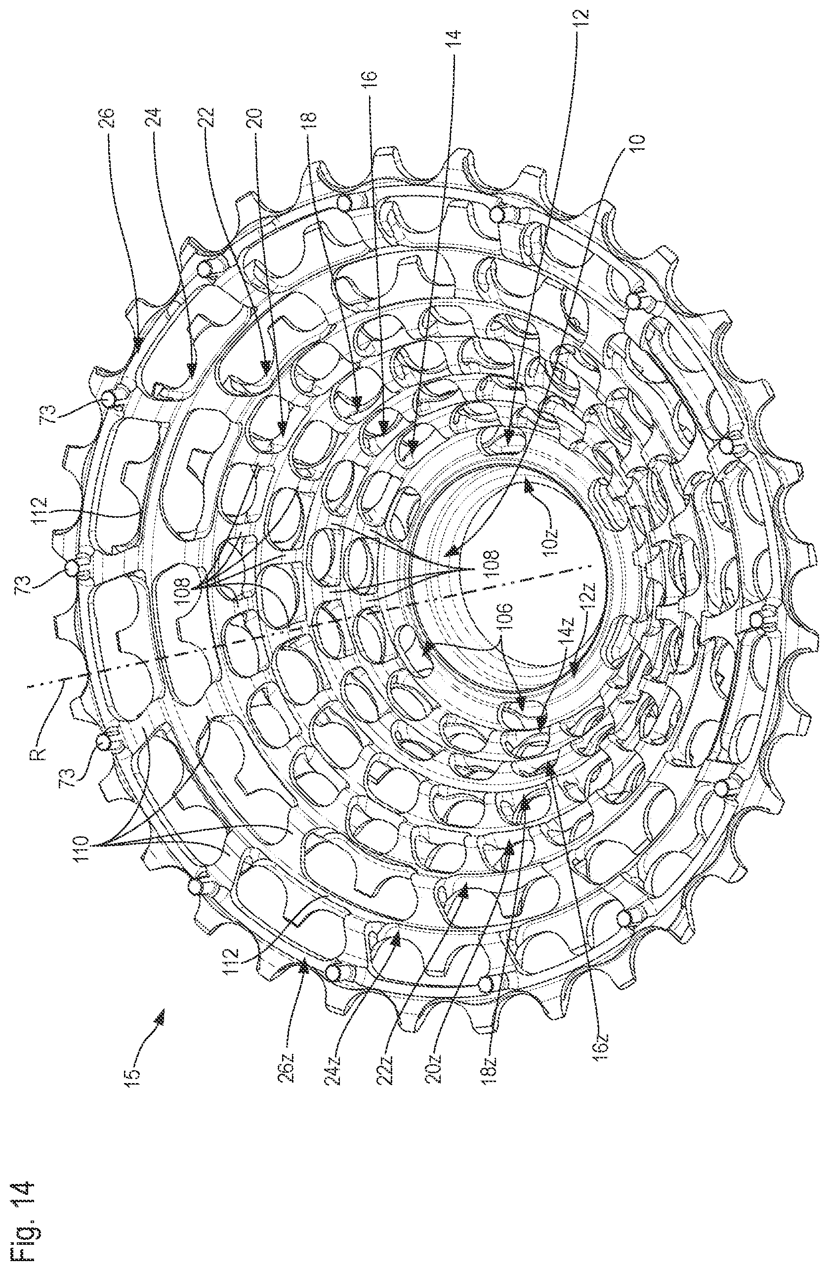Patent US12377935 Figure 16 – Bicycle sprocket