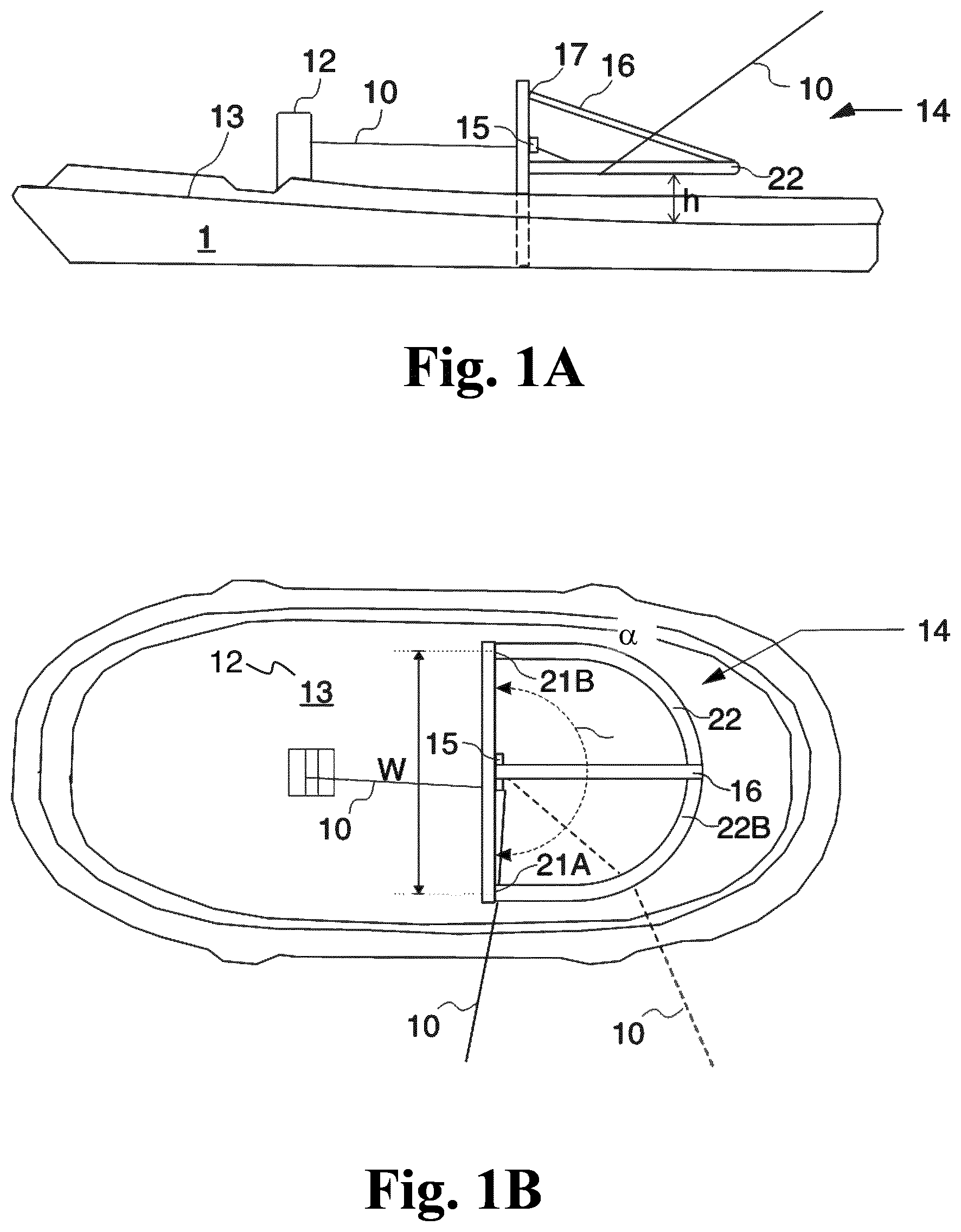 Patent US12377937 Figure 1 – Towing staple and hull for a vessel for towing