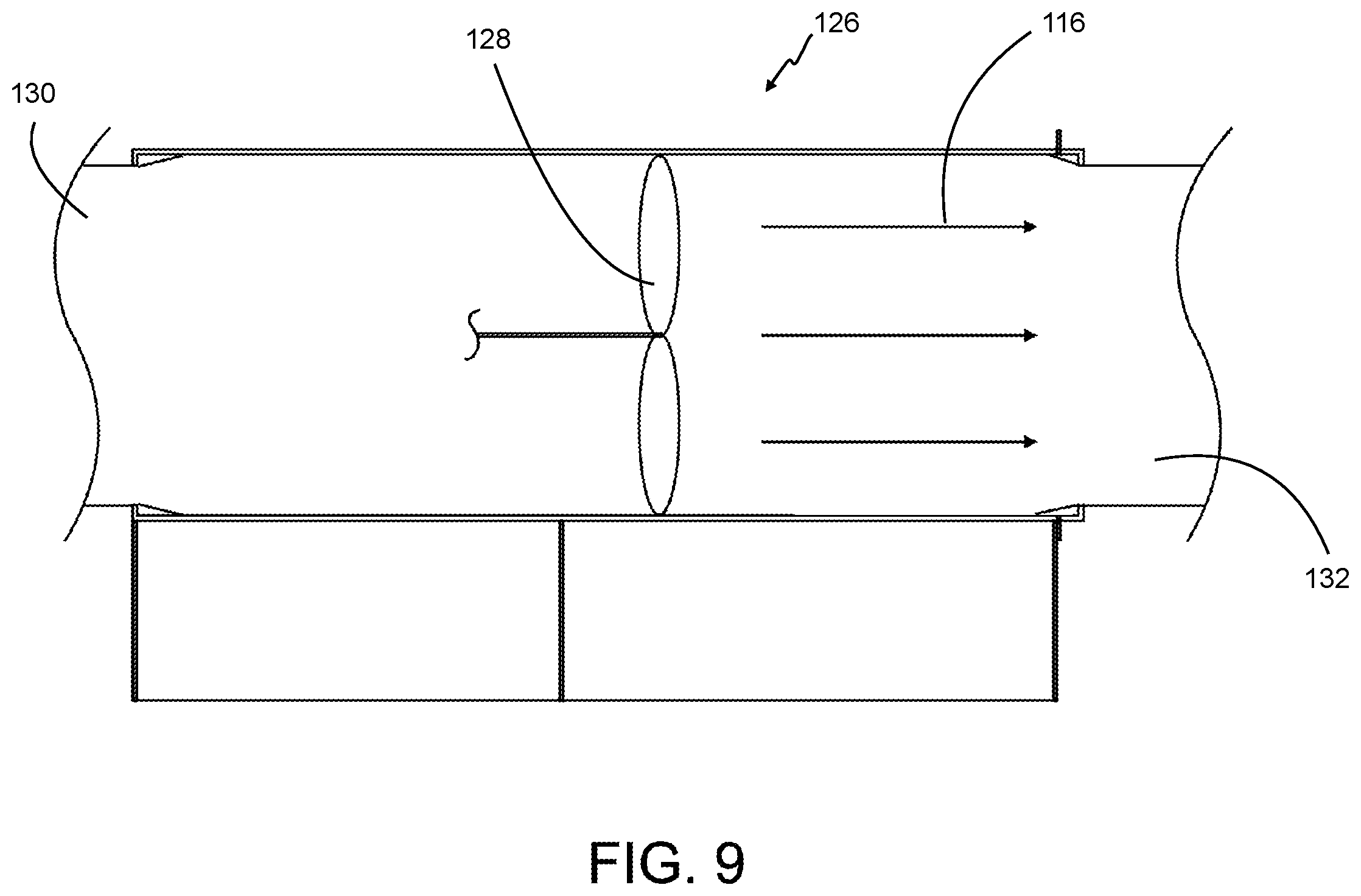 Patent US12377941 Figure 9 – System, process, and method for studying full-scale, multiphase, hydrodynamic flow representative of a ship's boundary layer