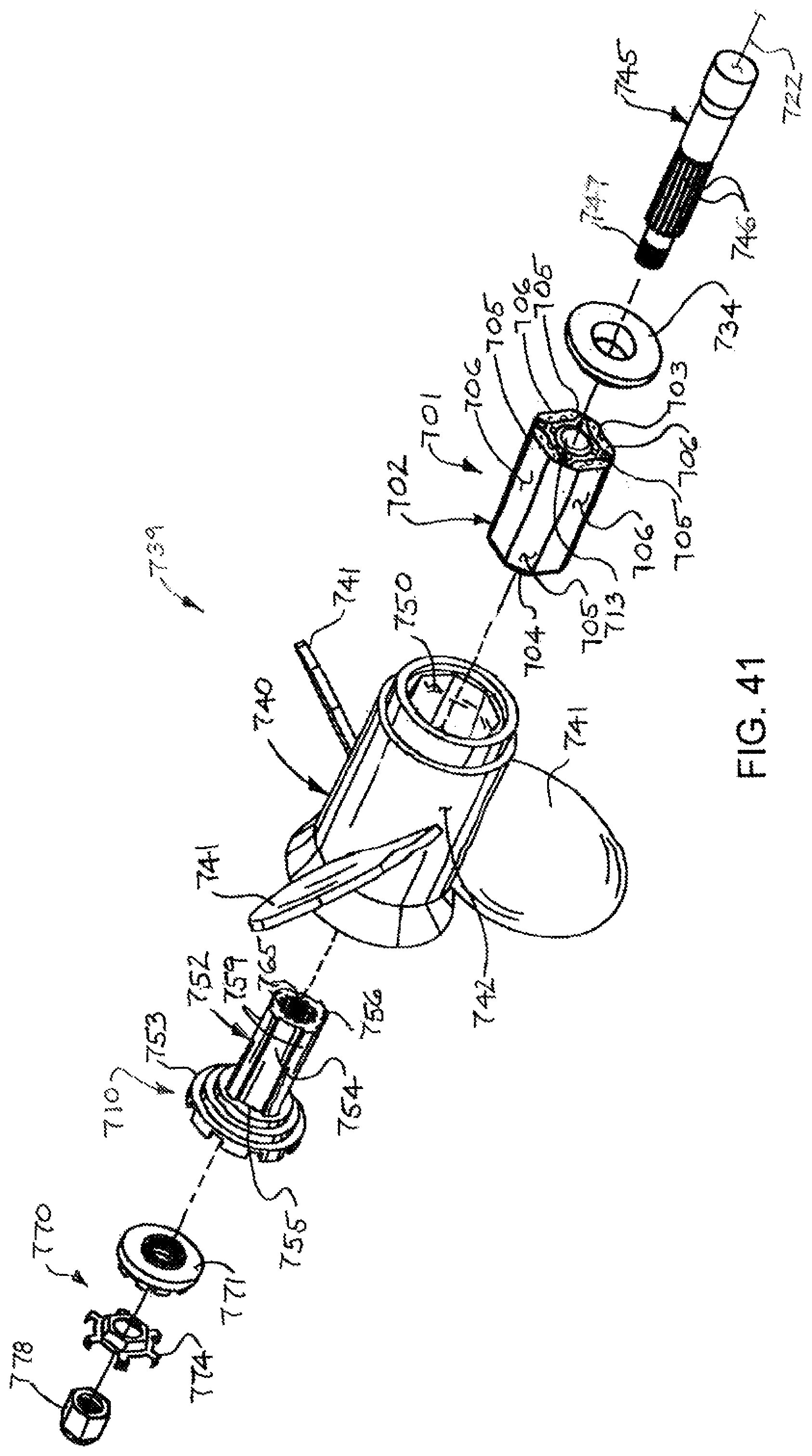 Patent US12377945 Figure 18 – Marine propellers with compression spring sleeve assemblies