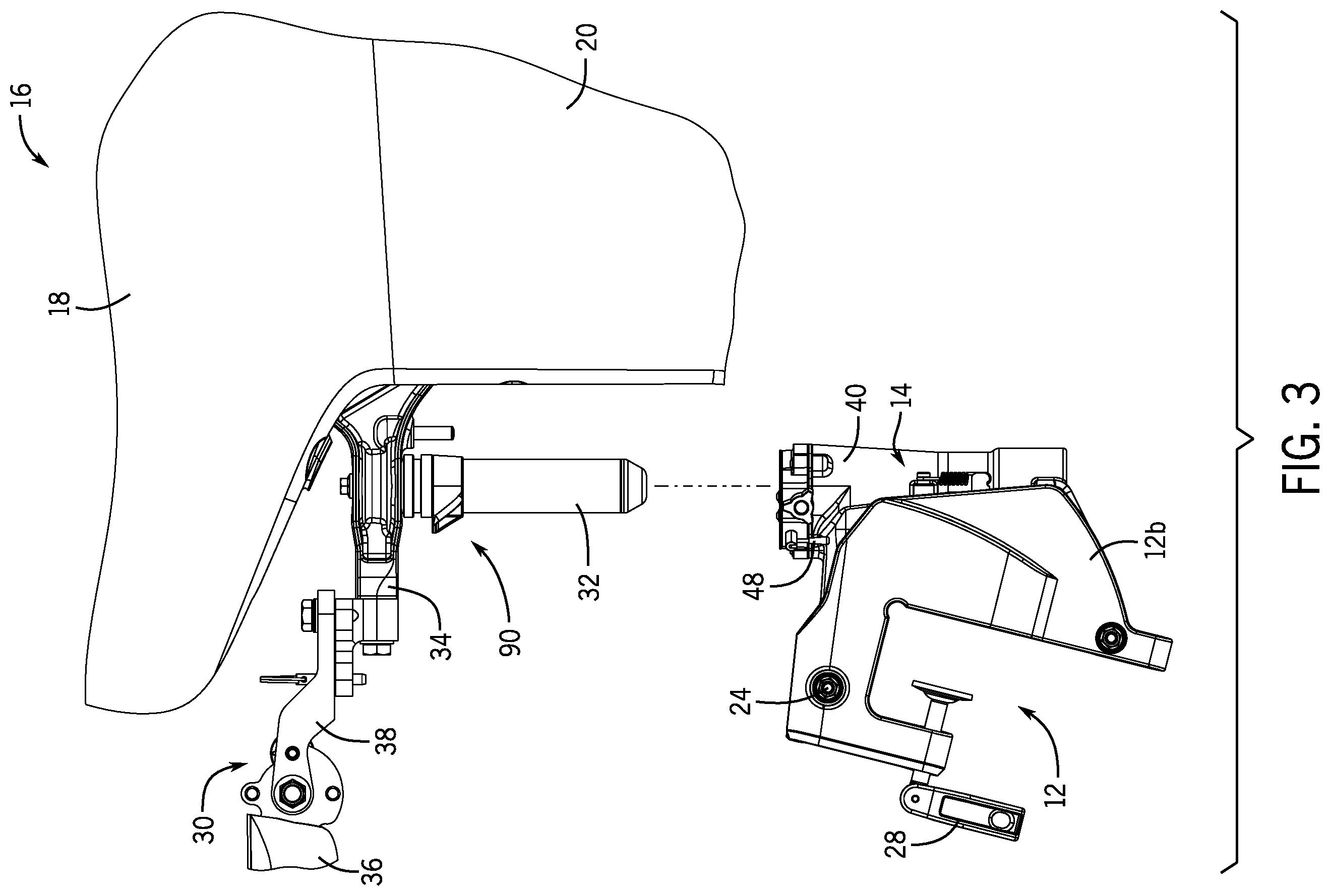 Patent US12377947 Figure 3 – Outboard motor that is removable from transom clamp bracket