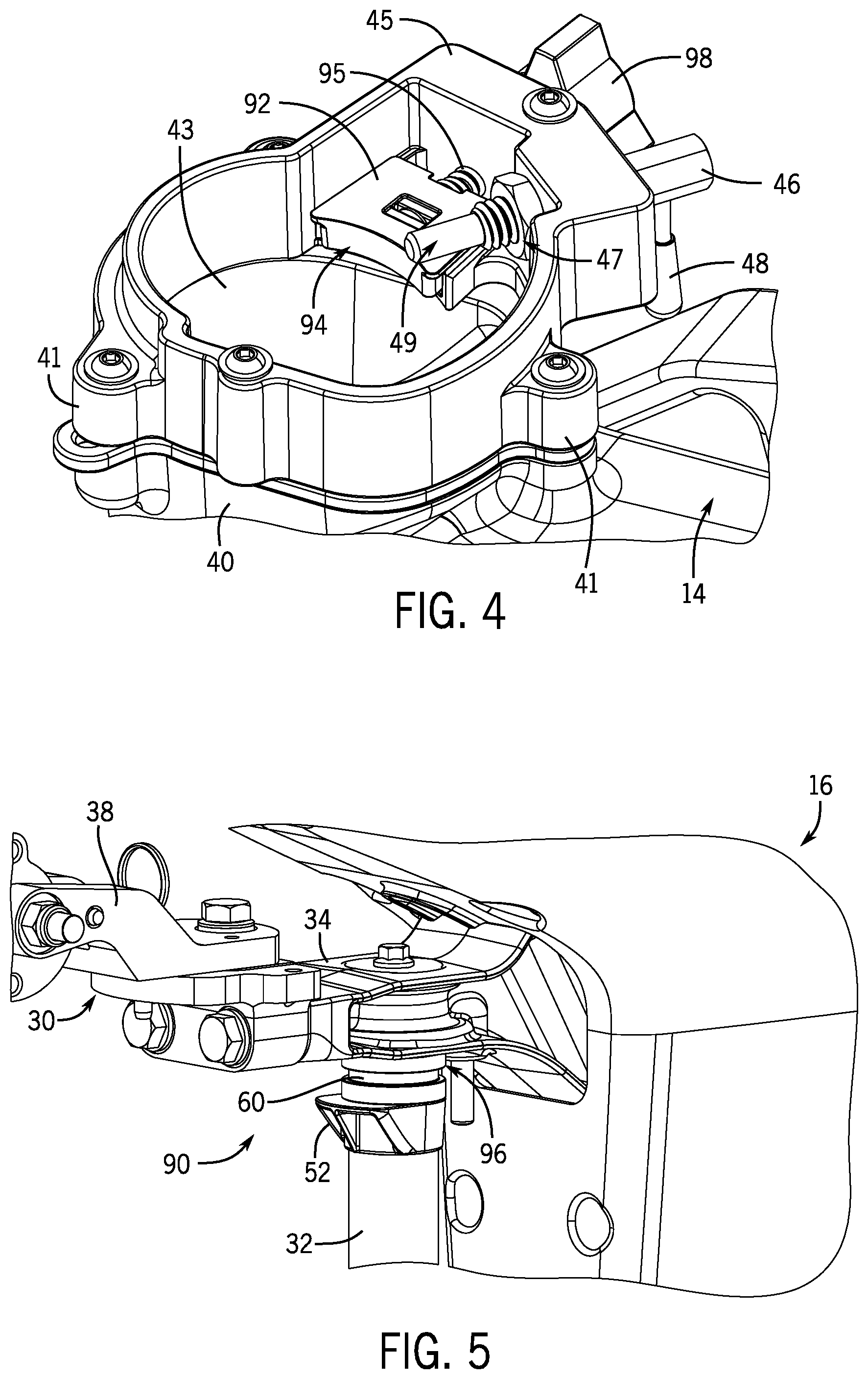 Patent US12377947 Figure 4 – Outboard motor that is removable from transom clamp bracket
