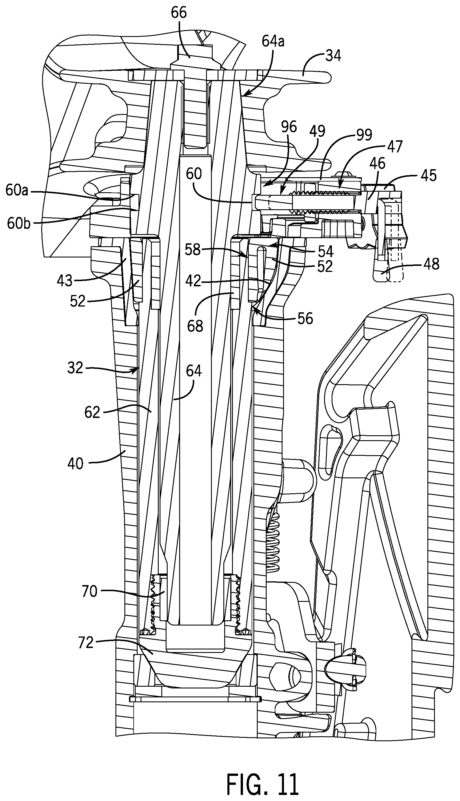 Patent US12377947 Figure 7 – Outboard motor that is removable from transom clamp bracket