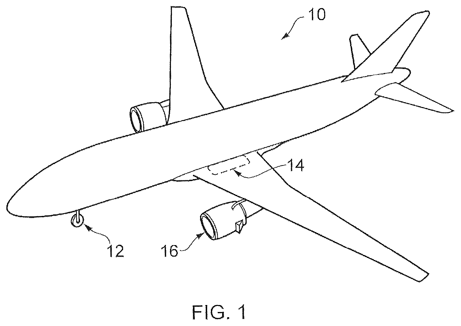 Patent US12377966 Figure 1 – Aircraft landing gear assembly