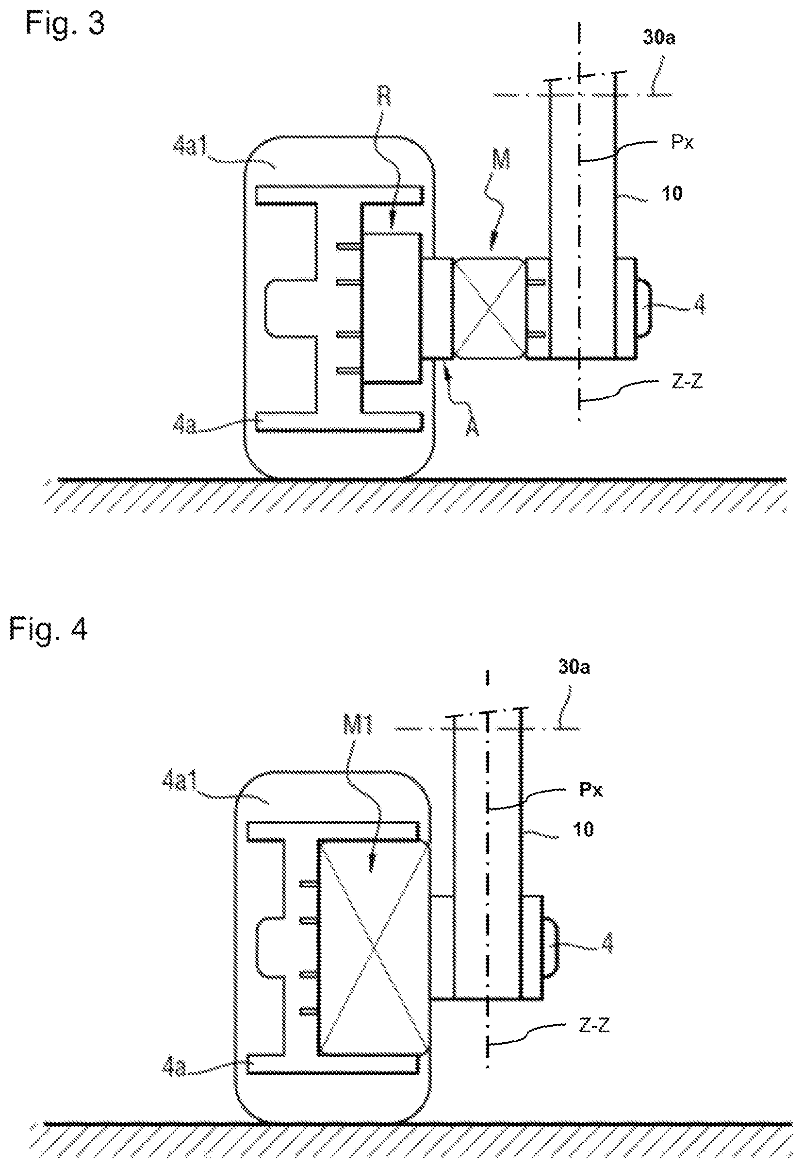 Patent US12377968 Figure 5 – Aircraft landing gear with a motorized wheel selectively positionable relative to a landing gear strut