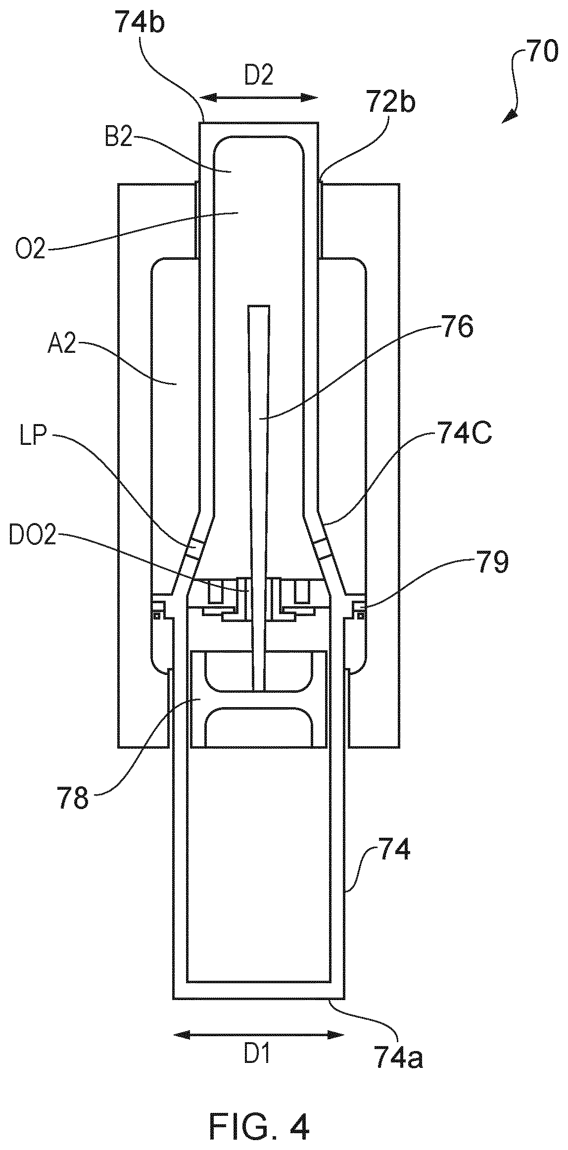 Patent US12377969 Figure 8 – Aircraft landing gear shock absorber strut with movable damping pin and flow restricting plate