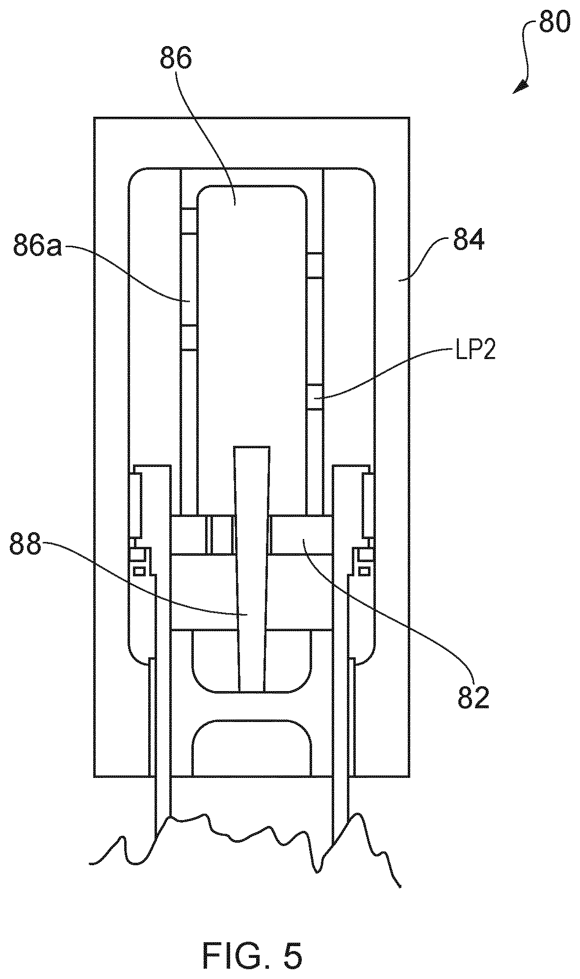 Patent US12377969 Figure 9 – Aircraft landing gear shock absorber strut with movable damping pin and flow restricting plate