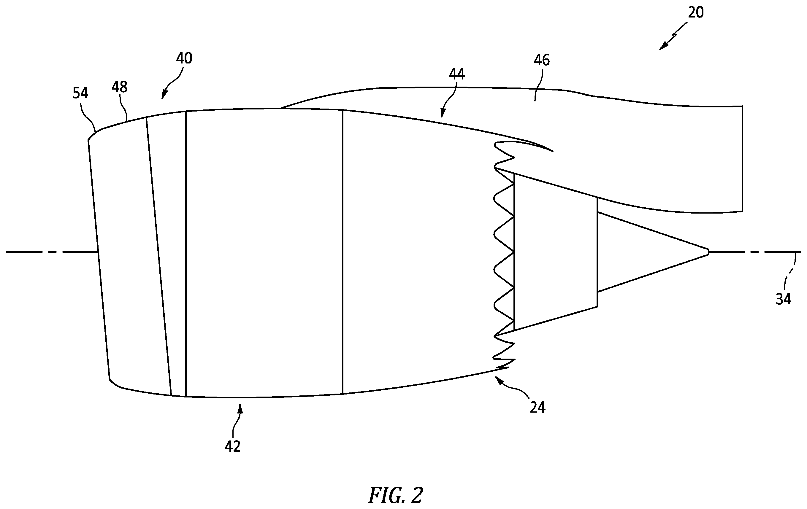 Patent US12377990 Figure 2 – Lip skin with hydrophobic and hydrophlic surfaces for an aircraft aerostructure