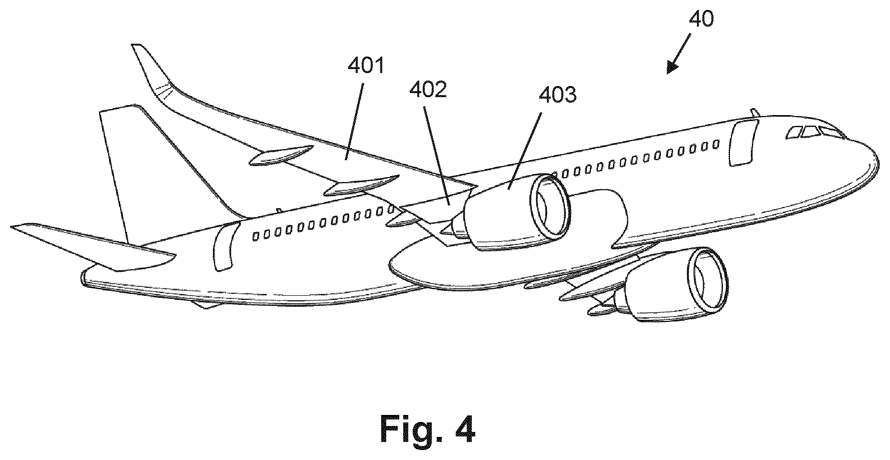 Patent US12377992 Figure 5 – Aircraft wing-pylon connection