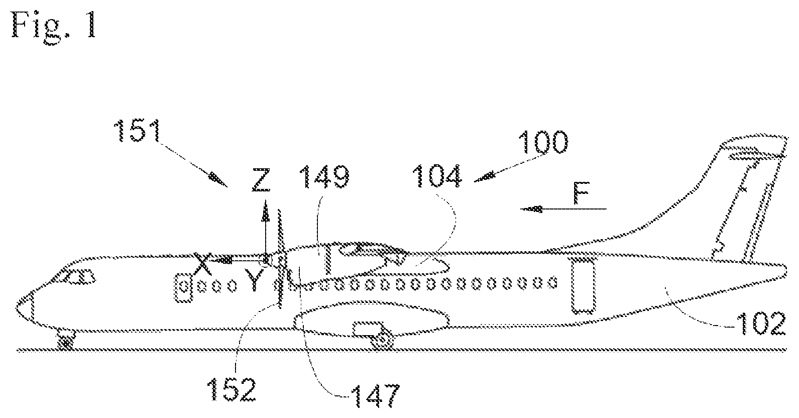 Patent US12377996 Figure 1 – Propeller propulsion system with T-shaped chassis